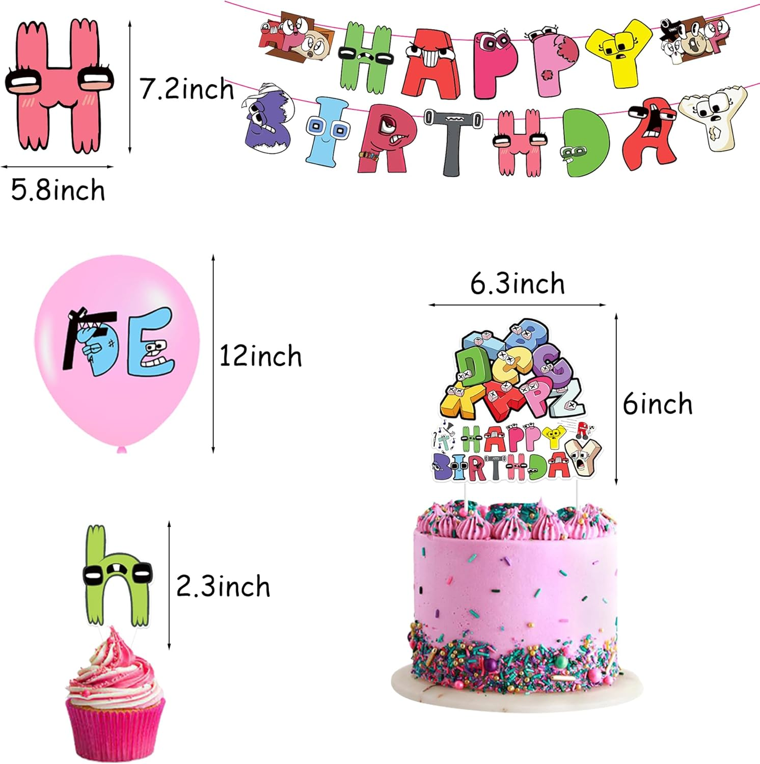 Alphabet Birthday Party Decoration Alphabet Lore Party Decoration Birthday Alphabet Birthday Balloons Alphabet Lore Balloons Birthday Alphabet Cake Topper Alphabet Lore Birthday Garland image number 6