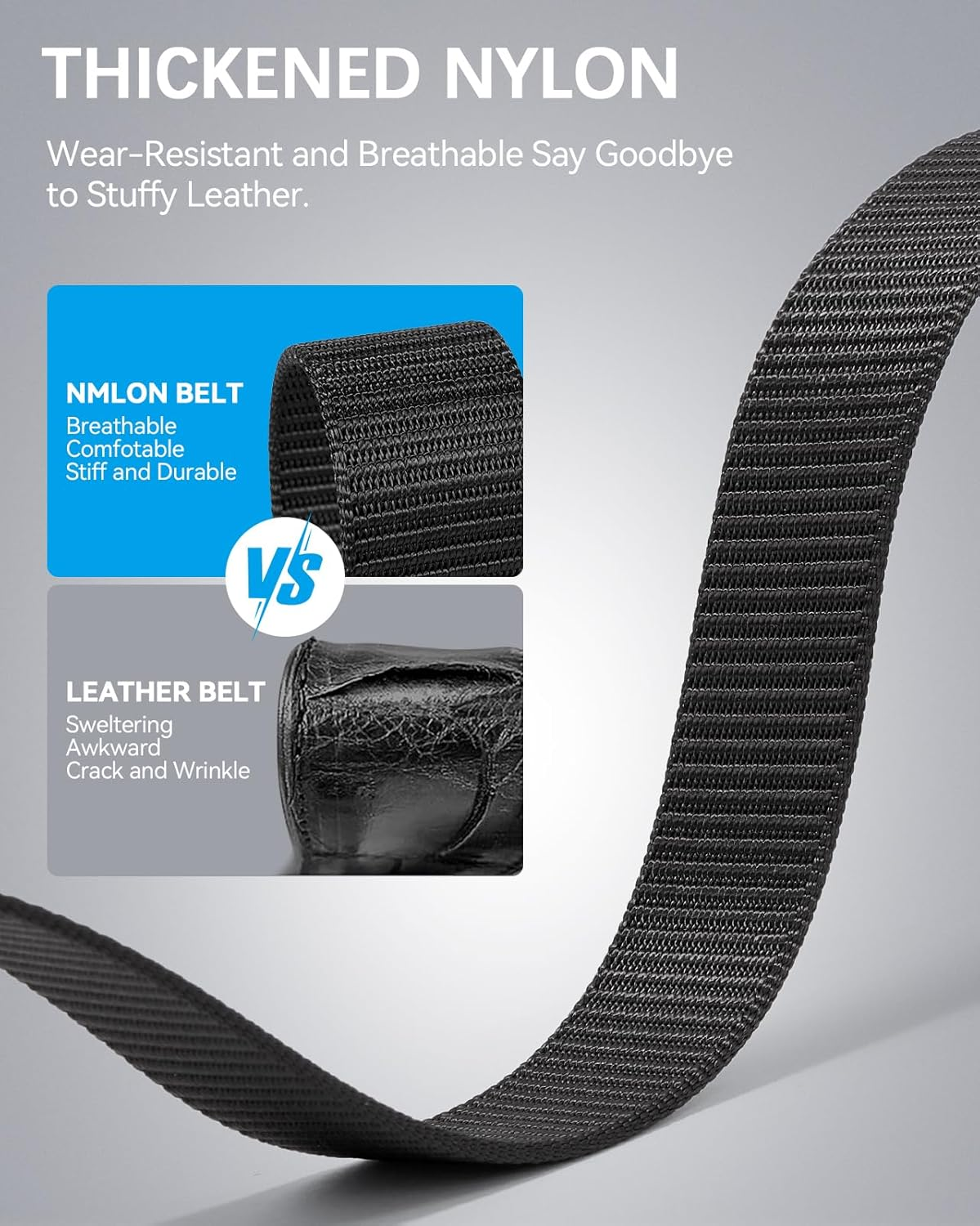 BOSTANTEN Ratchet Web Belt Men, Nylon Golf Adjustable Belt for Men Work Men'S Belt with Casual Tactical Pants image number 3