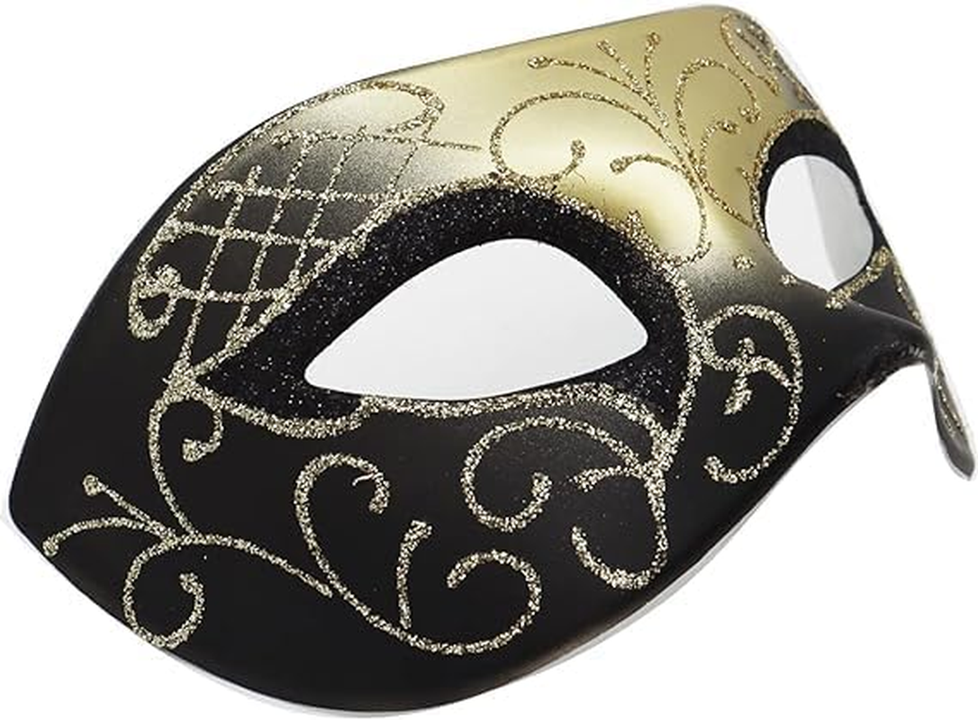 Butterfly Masquerade Gold Mask for Women, Shiny Glitter Venetian Pretty Party Evening Prom Mardi Gras Mask