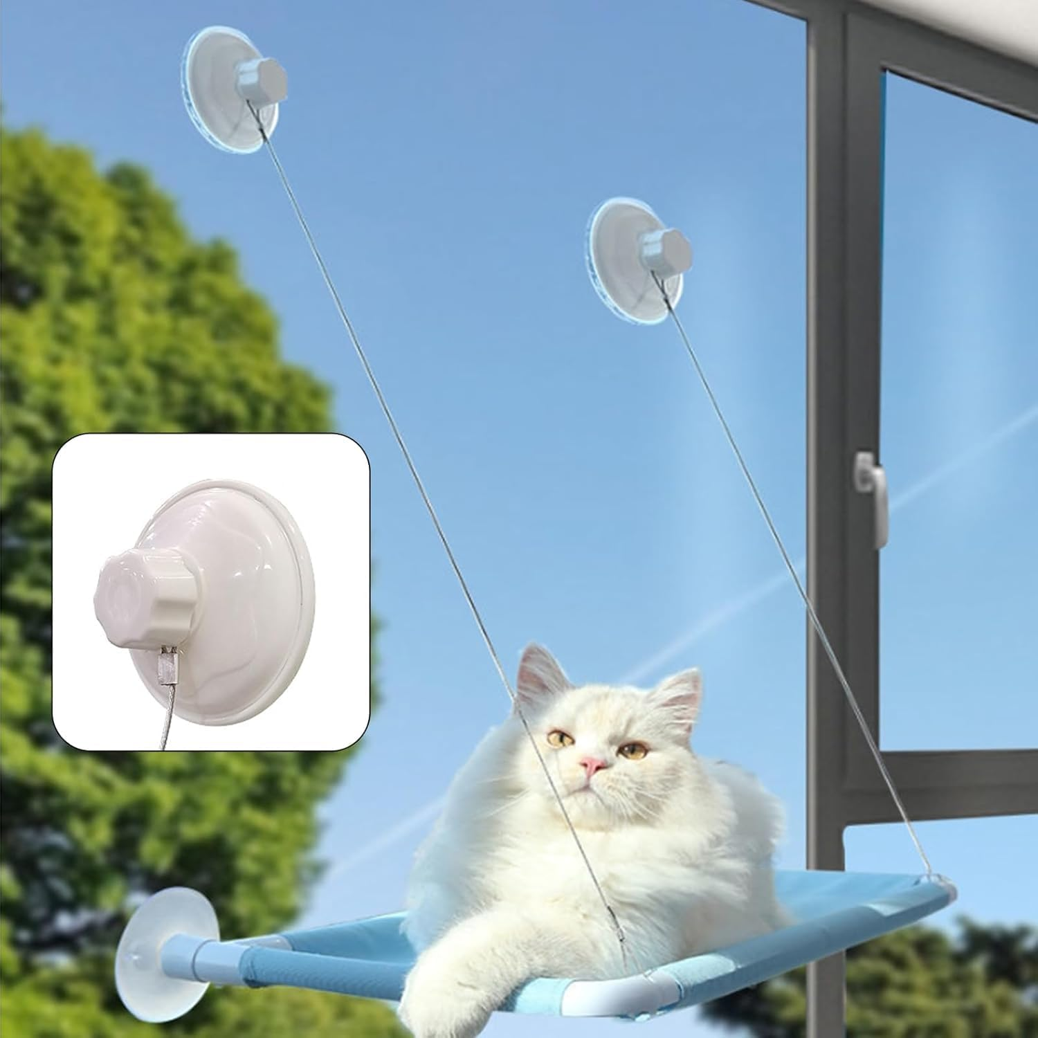 4PCS Wezxrauo Heavy Duty Cat Window Perch Suction Cups, Secure Grip Replacement Suckers for Cat Hammocks & Beds, User Friendly Design for Various Surfaces, Strong Hold for All Cats image number 2