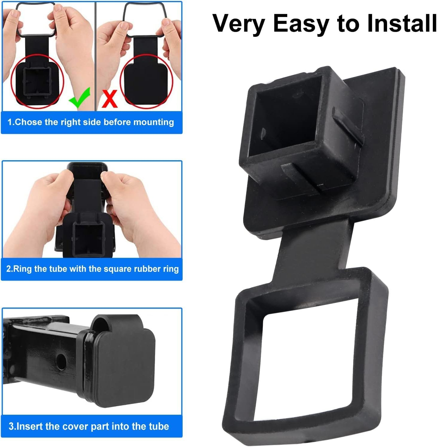 2Pcs Rubber Trailer Hitch Covers,Anti-Loss Trailer Hitch Plug Caps,Trailer Hitch Cover Plug Caps,Trailer Hitch Cover Plug Cap Insert Receiver Hitch Cover,Trailer Rubber Hitch Cover Plug Caps,1.25Inch image number 6