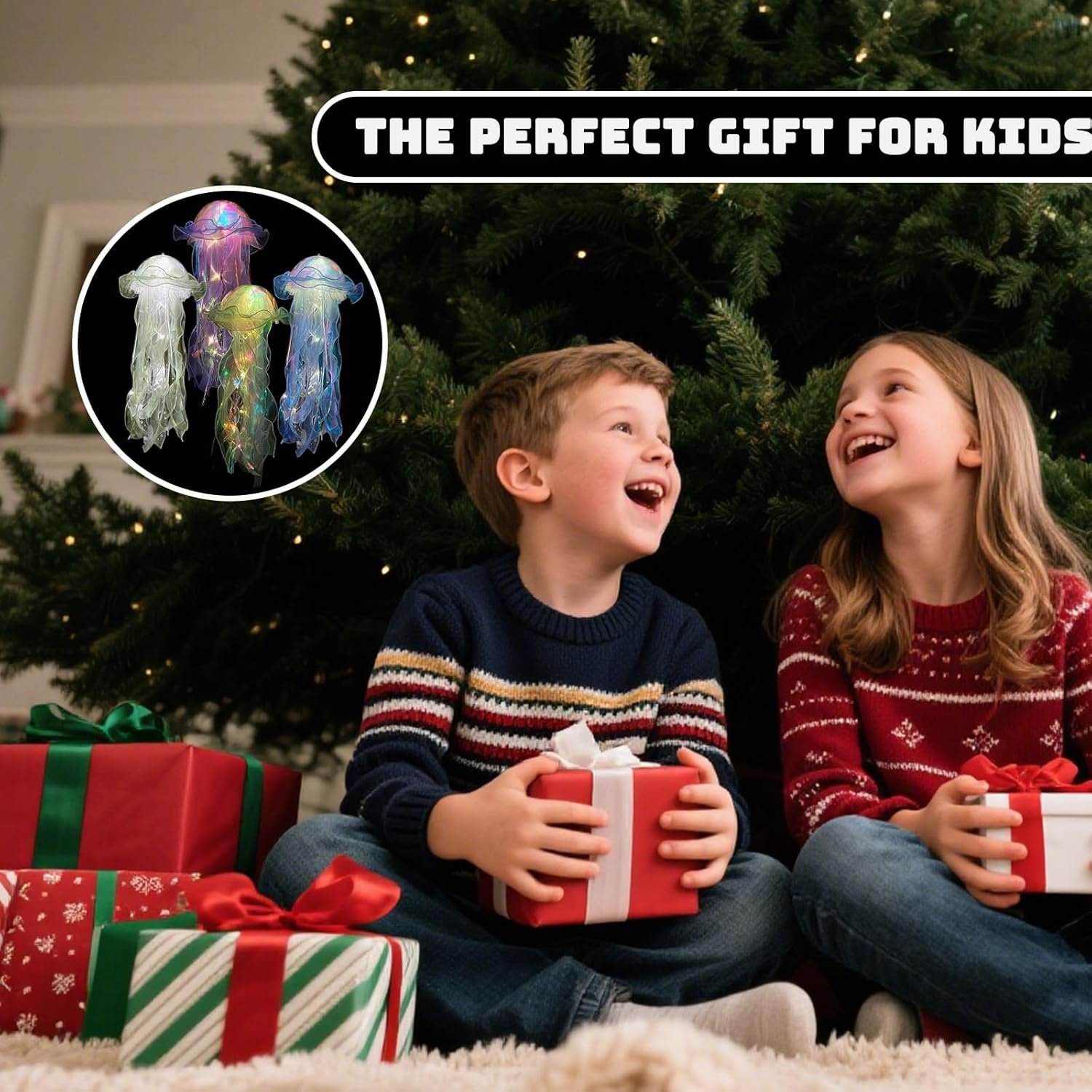 KEGOZ Jellyfish Light, 5Pcs Hanging Jelly Fish Lamp, Jellyfish Decor for Kids Bedrooms Living Room, Creative Glowing Jellyfish Night Light for Mermaid Theme & under the Sea Party Decorations(5 Colors) image number 2