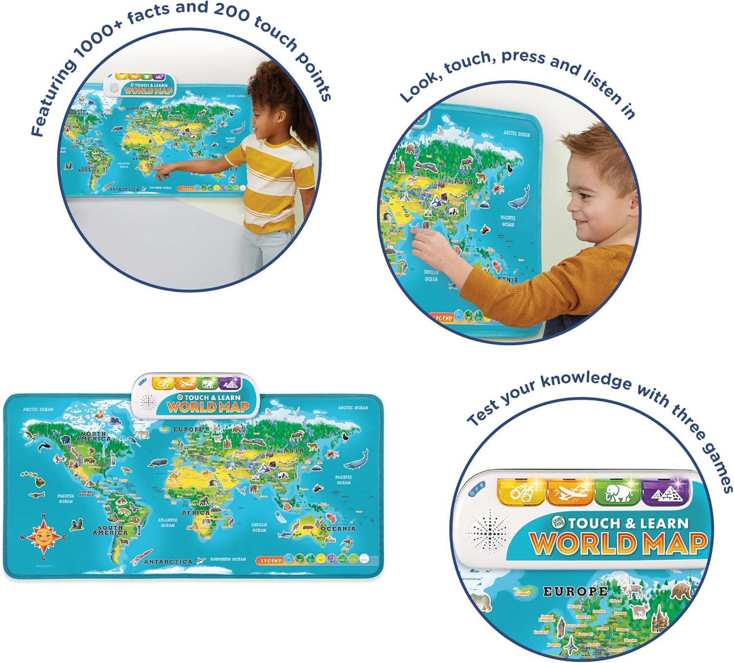 Leapfrog Touch & Learn World Map - Interactive Map, World Map - 615703 - Multicoloured image number 3