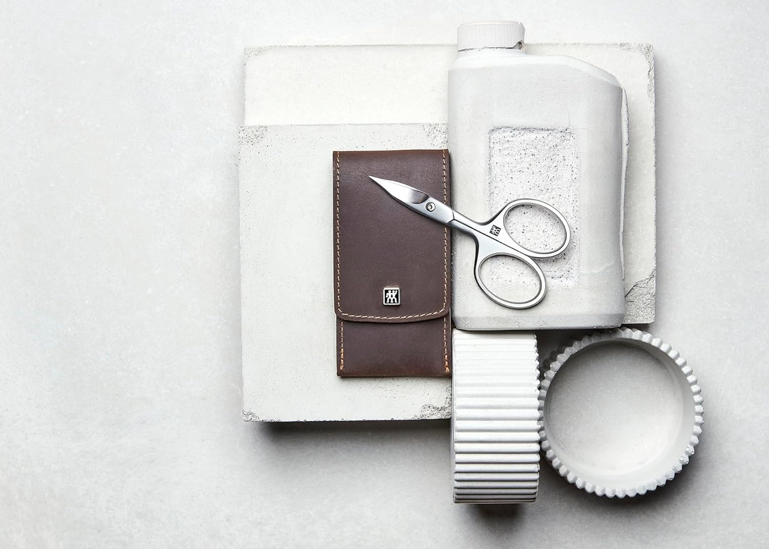 ZWILLING Manicure Set (3 Pieces) Nail Care and Pedicure Set Genuine Leather Case Precise with Combination Nail Scissors, Premium, Brown image number 4