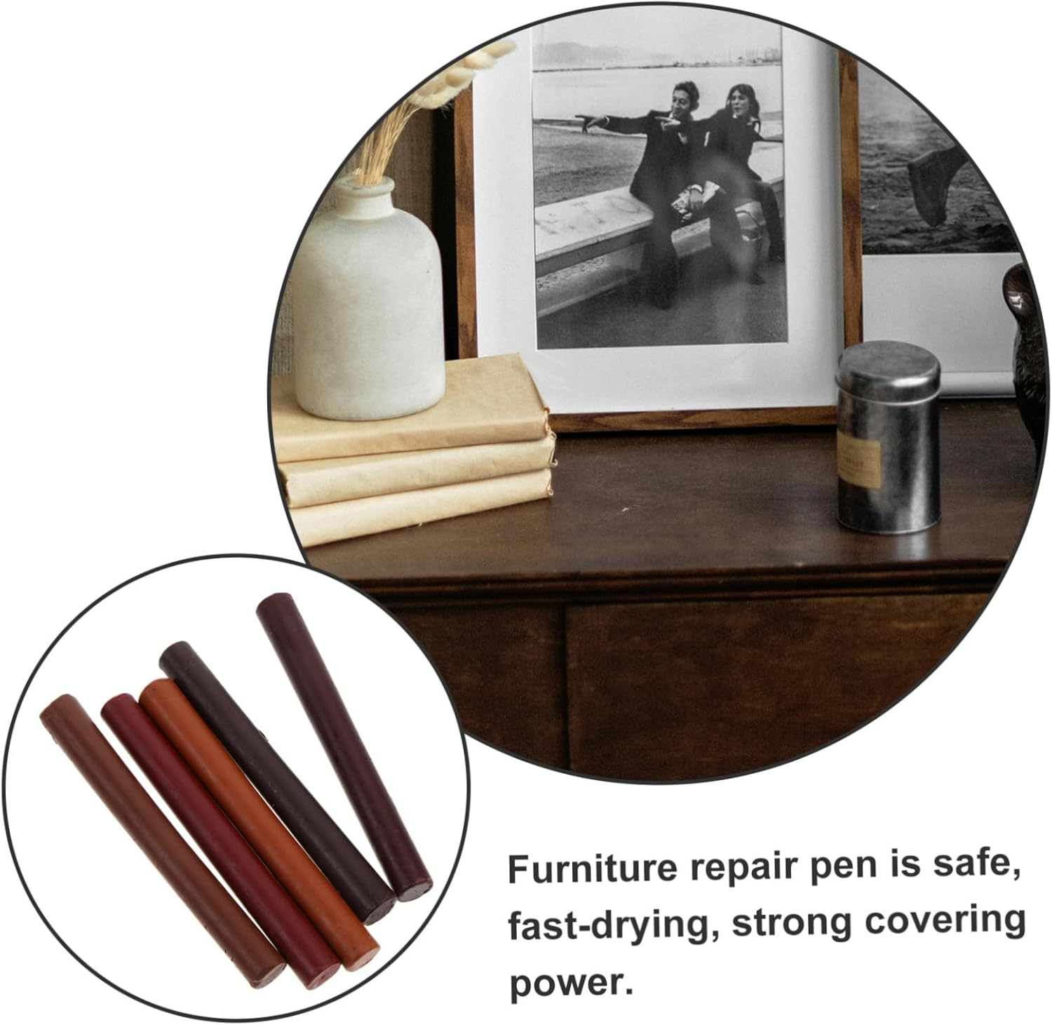5Pcs Surface Pen Furniture Markers Timber Floor Scratch Repair Kit Touch-Up Paint Markers image number 2