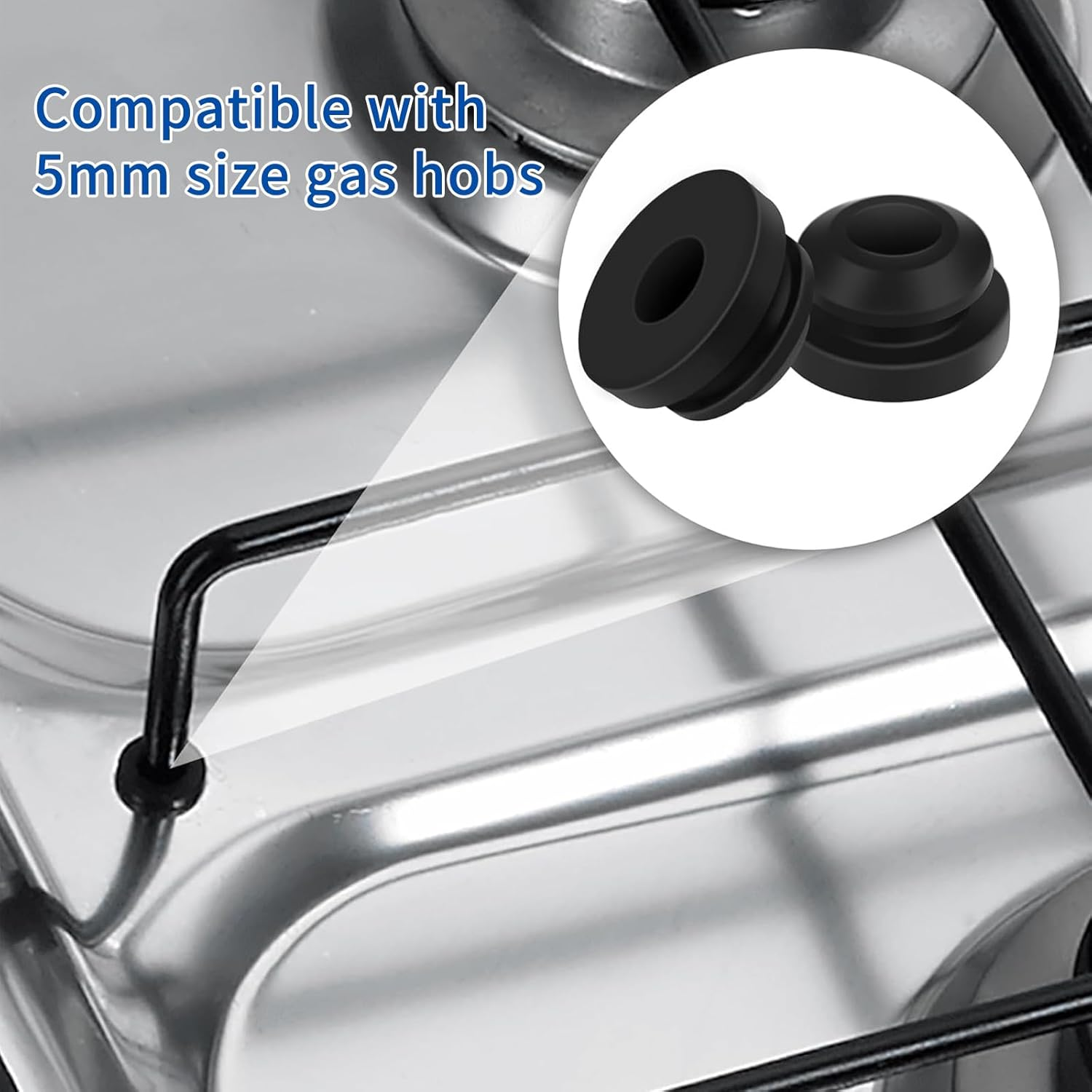 30 X Rubber Grommet Guides, Motorhome Gas Stove Pot Carrier Rubber, Rust Rubber Feet, Rubber Grommets for Pot Supports, Rubber Stoppers Compatible with Dometic Smev Thetford 5 Mm Rods image number 2