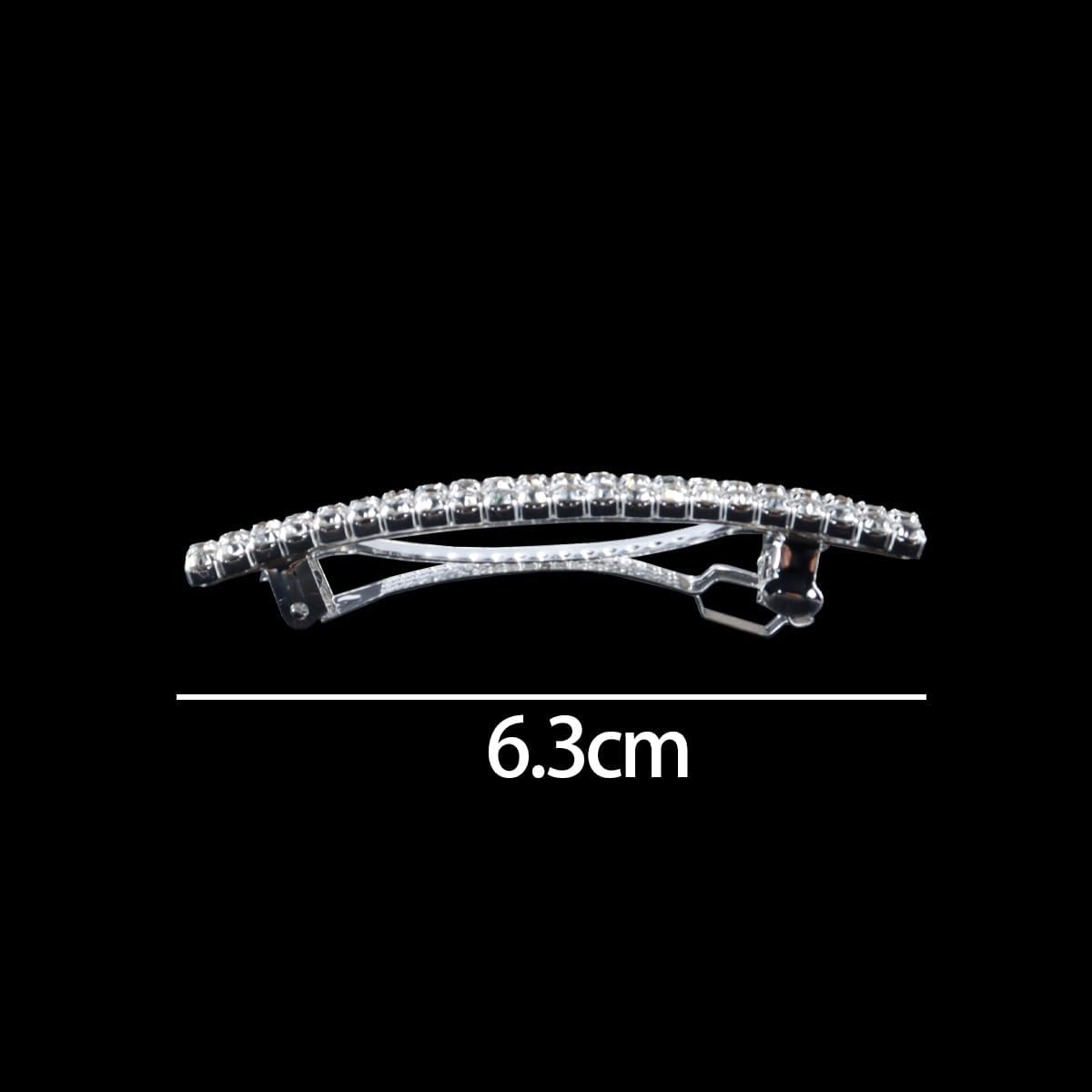 Hoite 4 PCS Silver Rhinestone Hair Clips &ndash; Sparkly Crystal Spring Barrettes for Women/Girls, Bridal, Wedding & Valentine&rsquo;S Day