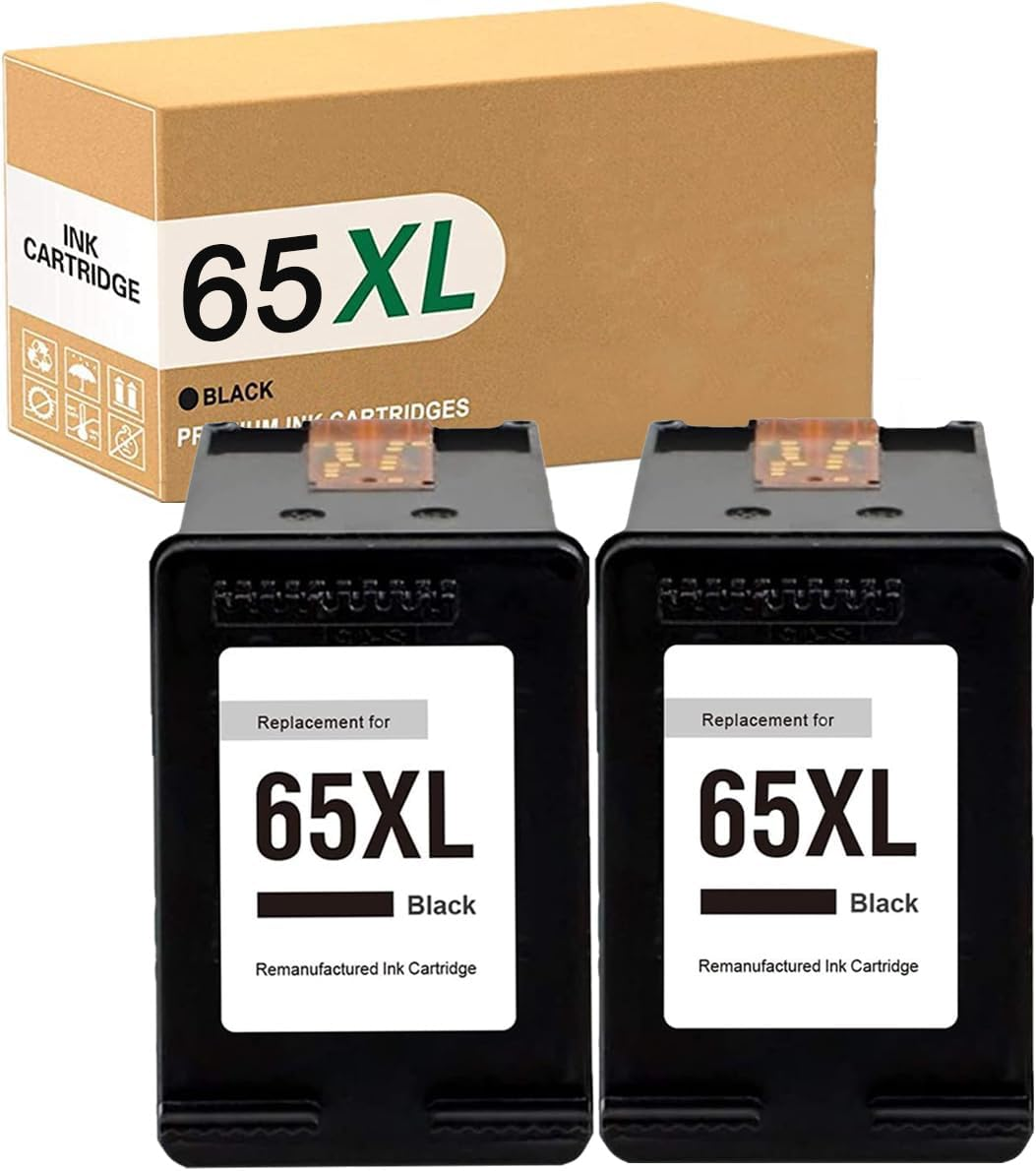 65XL Ink Cartridg Compatible for HP Ink 65 65XL Works with HP Deskjet 2600 2620 2621 2622 3722 3752 Envy 5020 5030 5058 5052 5055 (2 Black) image number 4