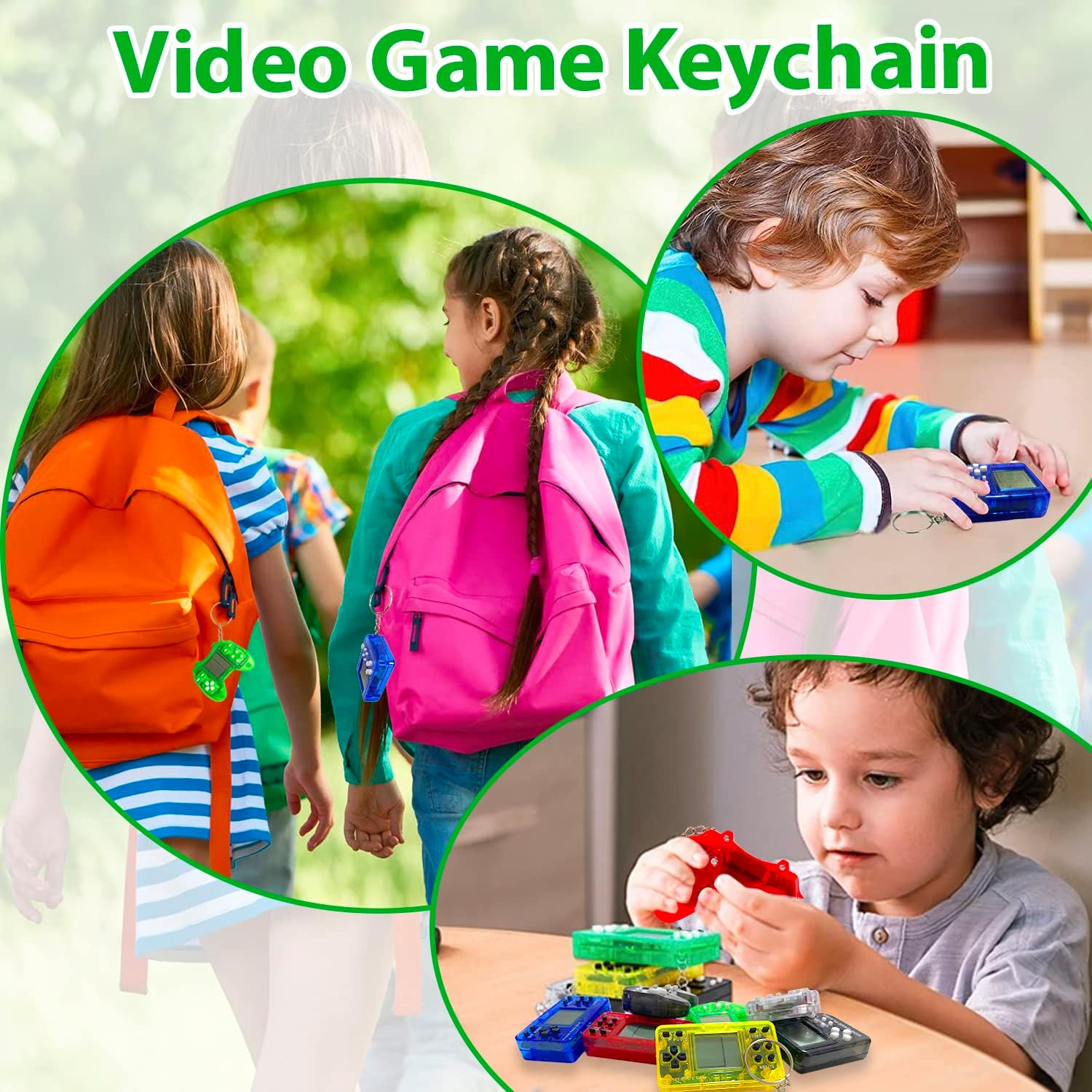 Carlerait 12 PCS Video Game Party Favors, Video Game Keychain Birthday Gaming Party Supplies Goodie Bag Stuffers Gift Idea for Kids image number 1