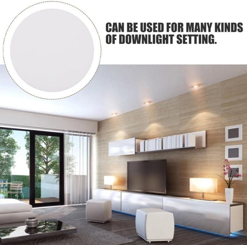 BESTOYARD 20Pcs PC Cover LED Downlight Diffuser Plates round Soft Lighting for Home Bedroom Office Enhanced Lighting DIY Lamp Shade Accessories Easy to Install image number 5