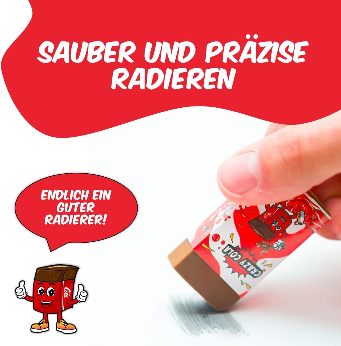 Children'S Eraser, Scented Eraser, Rubby Rubber Crazy Cola, Cola Scented Eraser, Includes 2 Erasers for School Supplies, Stationery, Children image number 5