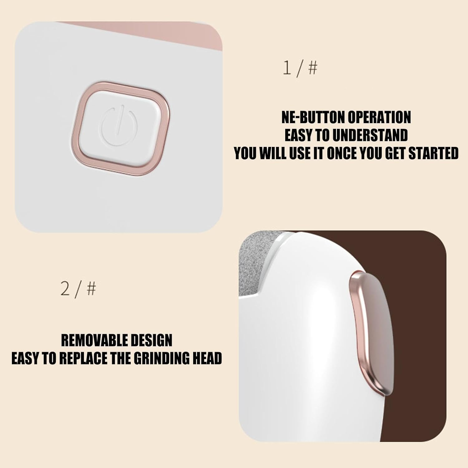 Electric Foot Scrubber File,Portable Electronic Foot File Pedicure - Callus Remover Tools for Dead Skin Removal - Portable Electronic Pedicure Tools for Home Pedicure and Podiatry image number 5