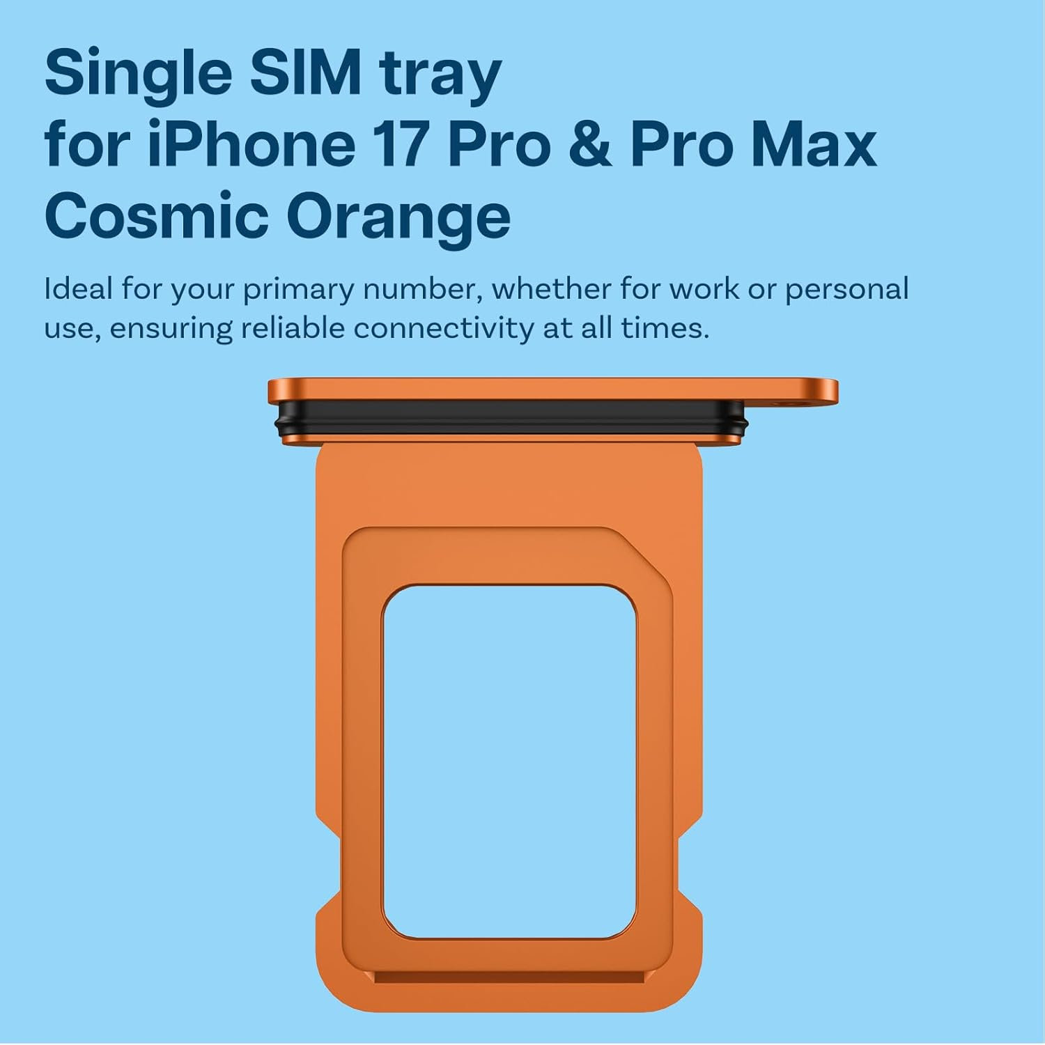 MMOBIEL SIM Card Tray Compatible with Iphone 17 Pro / 17 Pro Max &ndash; SIM Card Slot Tray Holder &ndash; SIM Card Holder Replacement &ndash; Incl. SIM Card Removal Tool and Waterproof Rubber Ring - Cosmic Orange - Silver image number 3