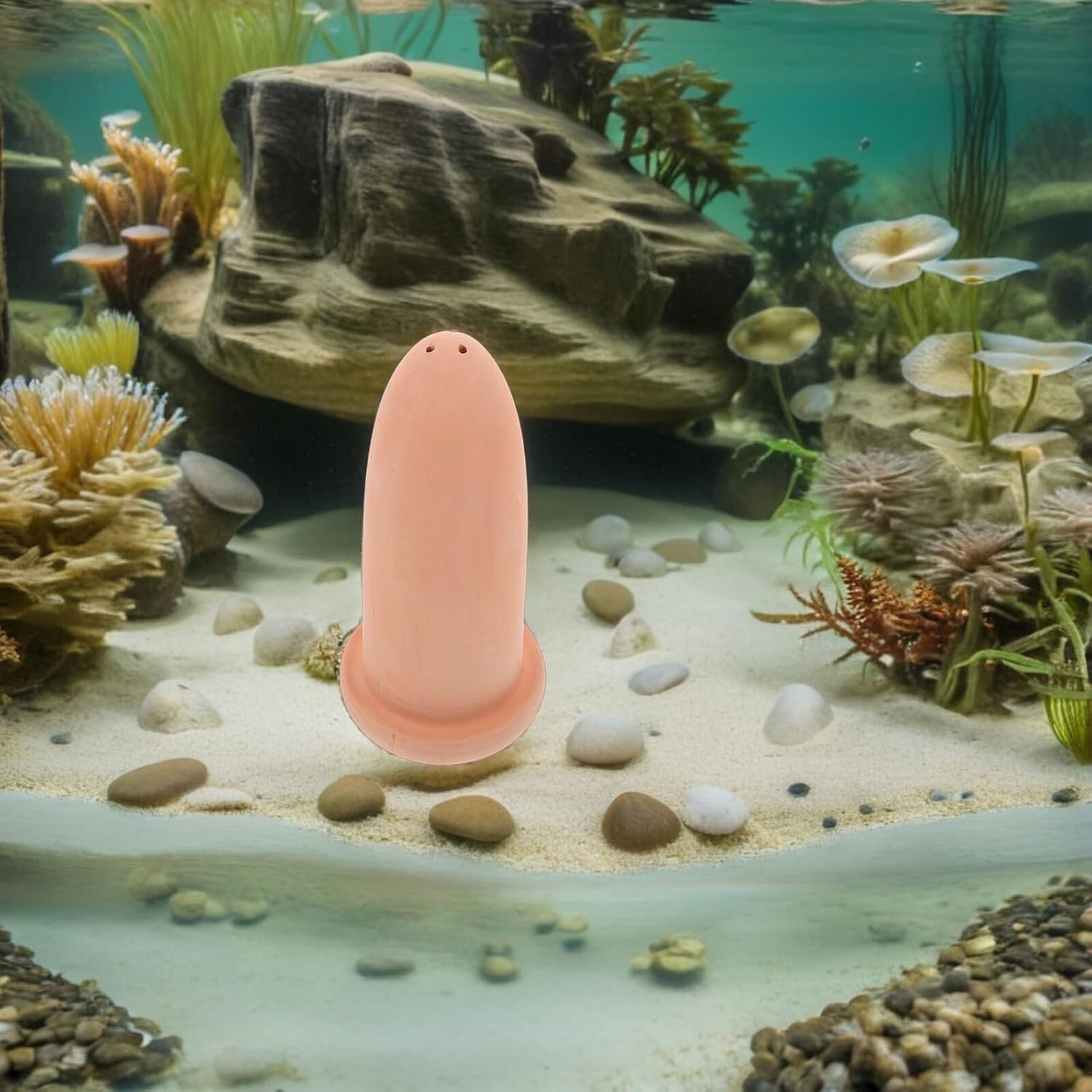 YARNOW Light Brown Shrimp Breeding Cone Aquarium Fish Spawning Bucket with Smooth Surface for Fish and Cichlids Water Filtering and Purifying Breeding Box for Aquatic Pets image number 1