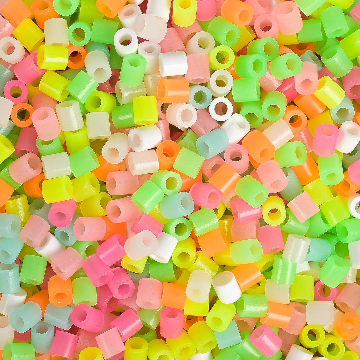 Vaessen Creative Fuse Beads, Glowmix, Set of 6000 Pieces for DIY Crafts with Kids, Making Jewelry, Homemade Decorations and Other Crafty Ideas, Neon Glow Mix, 5Mm image number 4