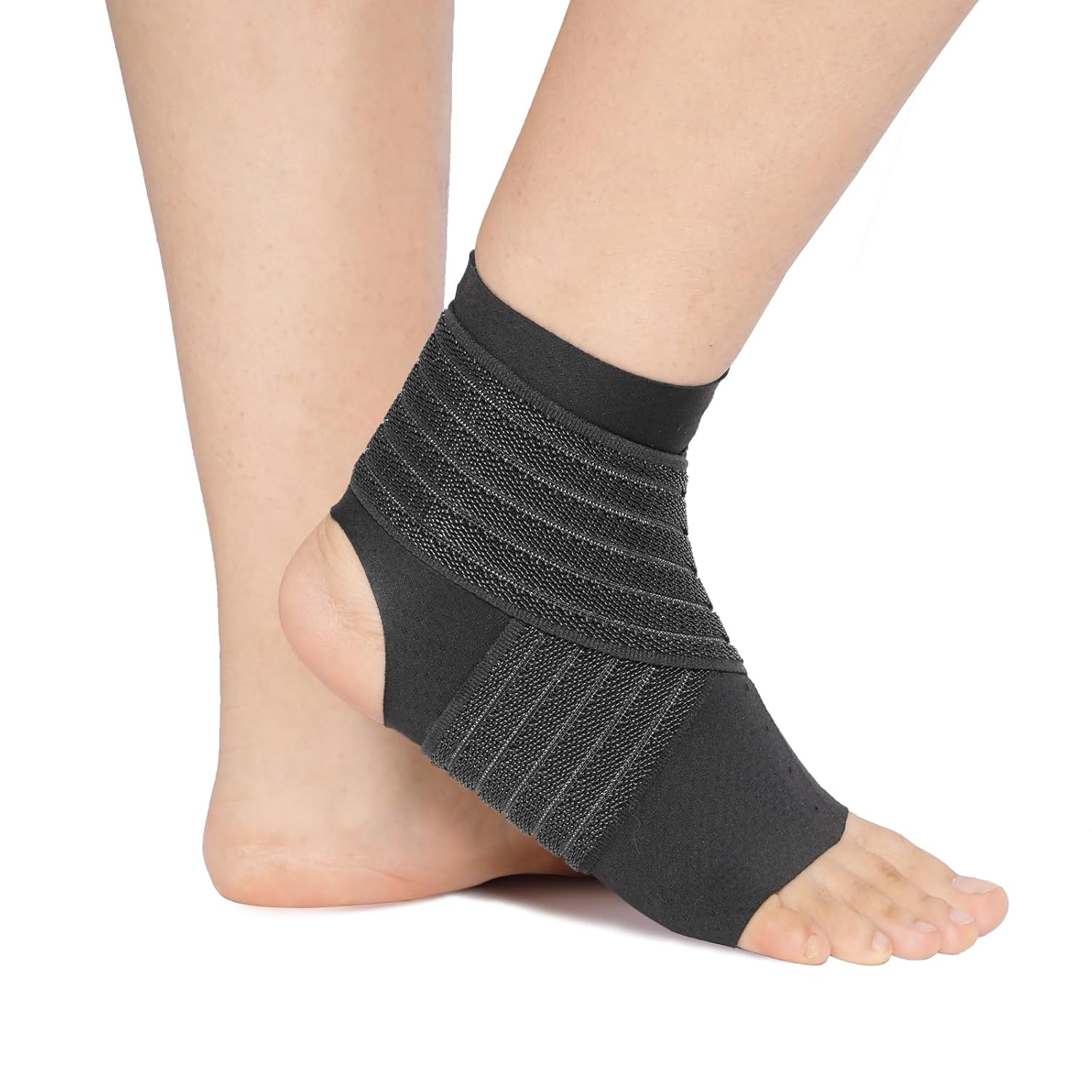 Willcom Elastic Ankle Support Brace - Lightweight Compression Sleeve with Adjustable Strap for Plantar Fasciitis, Achilles Tendonitis, Sprained, Sports Bandage Sock for Men & Women (Reg) image number 4
