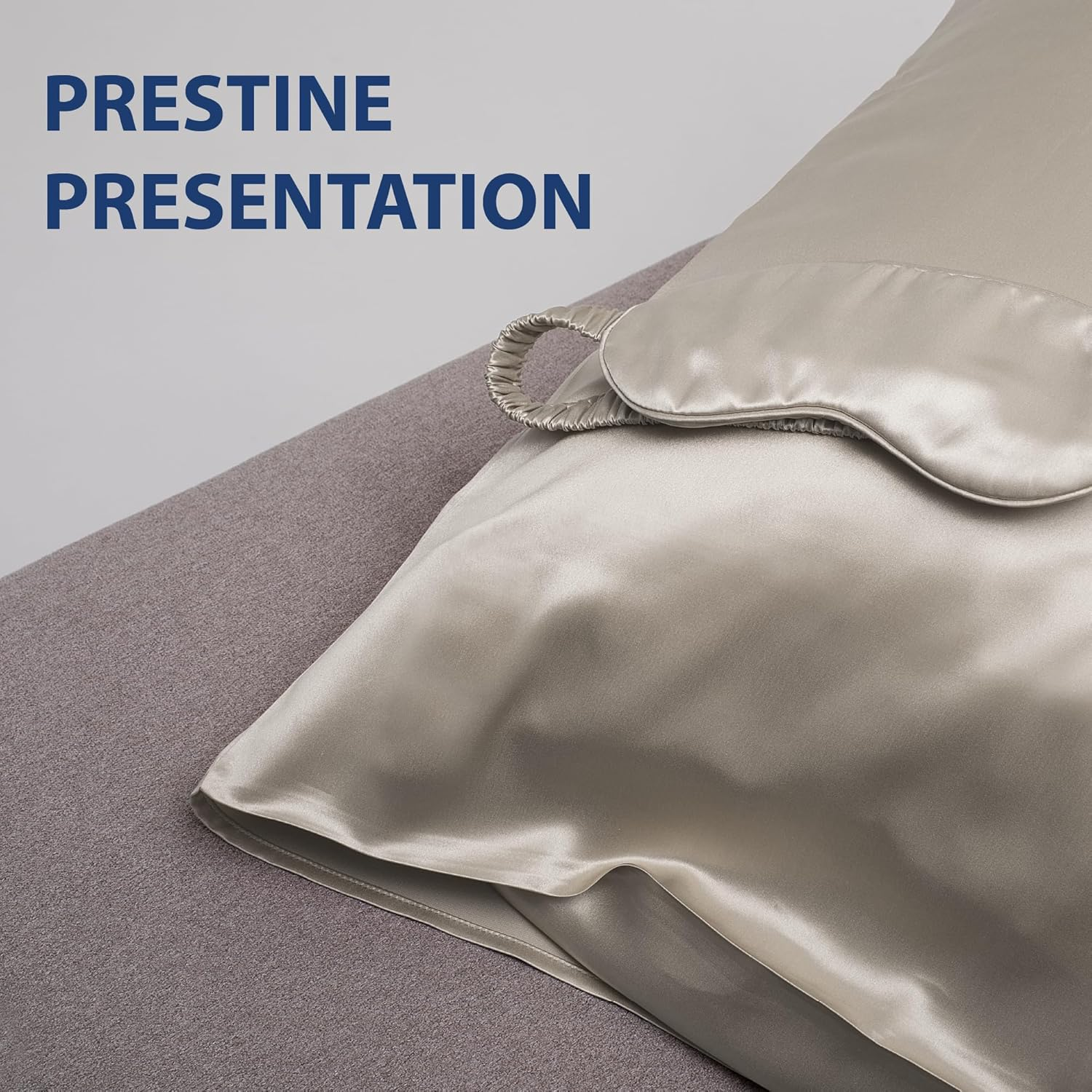 Cathay Home Satin Bedding Accessories Set &ndash; Pillowcases, Eyemask, Scrunchies &ndash; Silky Smooth &ndash; Wrinkle & Fade Resistant (Standard, Cream) image number 3