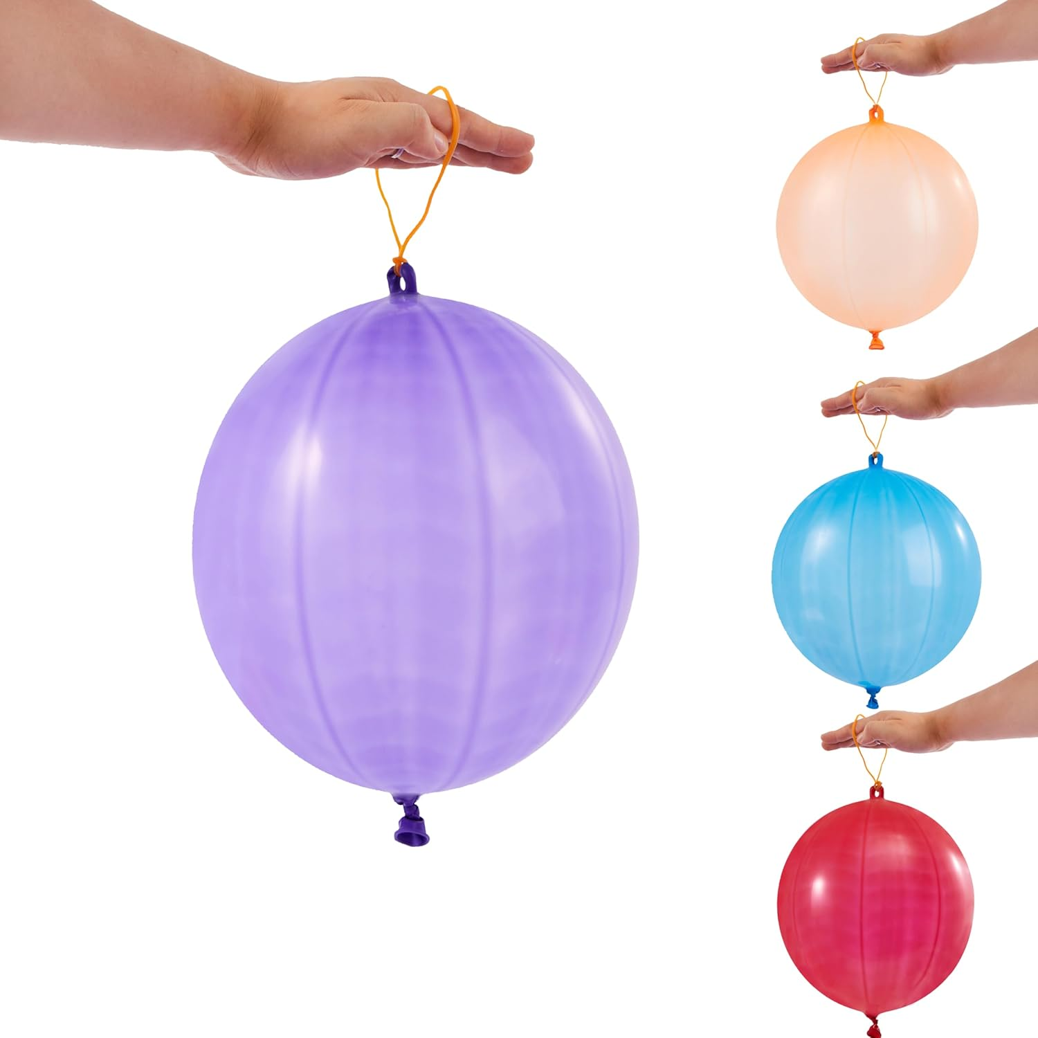 JOYIN 36 Pcs Punch Balloons, Punching Balloons, Party Favors for Kids 8-12, Balloons Assorted Colors with Rubber Band Handle for Birthday Party Favors, Goodie Bags Stuffers image number 4