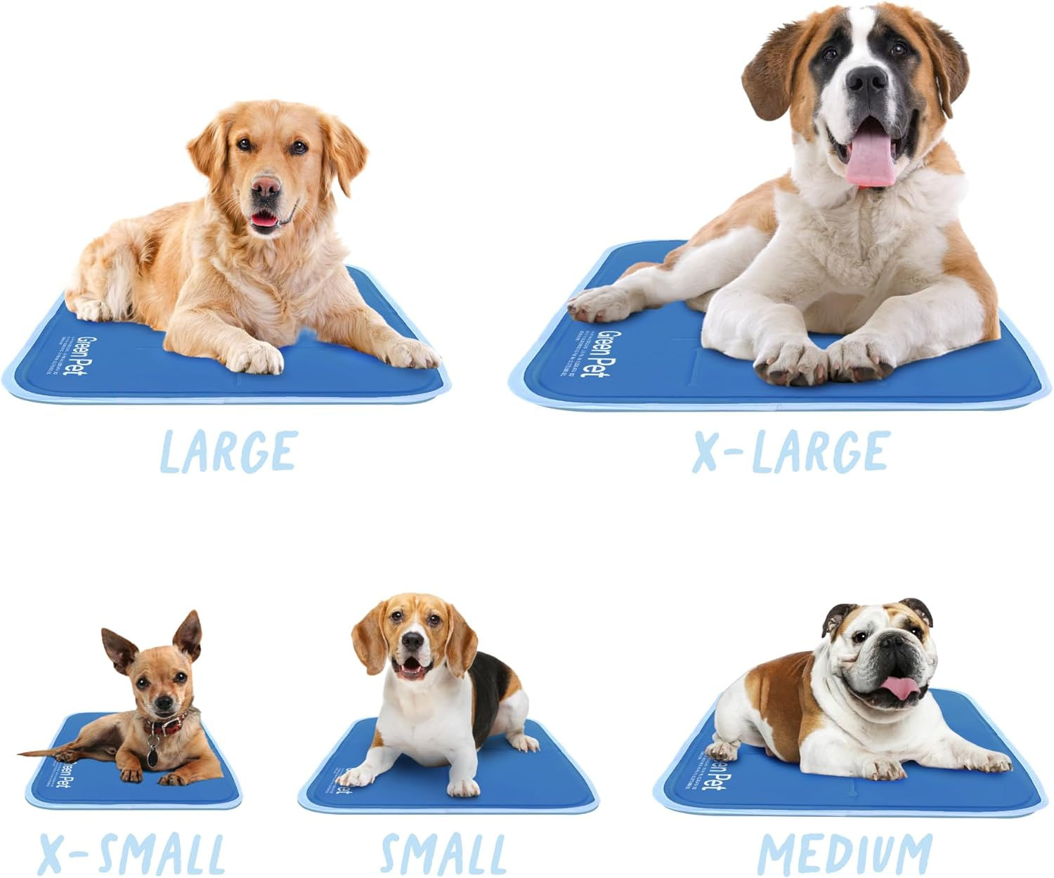 The Green Pet Shop Dog Cooling Mat, Medium - Pressure Activated Pet Cooling Mat for Dogs and Cats, Sized for Medium Sized Pets (21-45 Lb.) - Non-Toxic Gel, No Water Needed for This Dog Cooling Pad