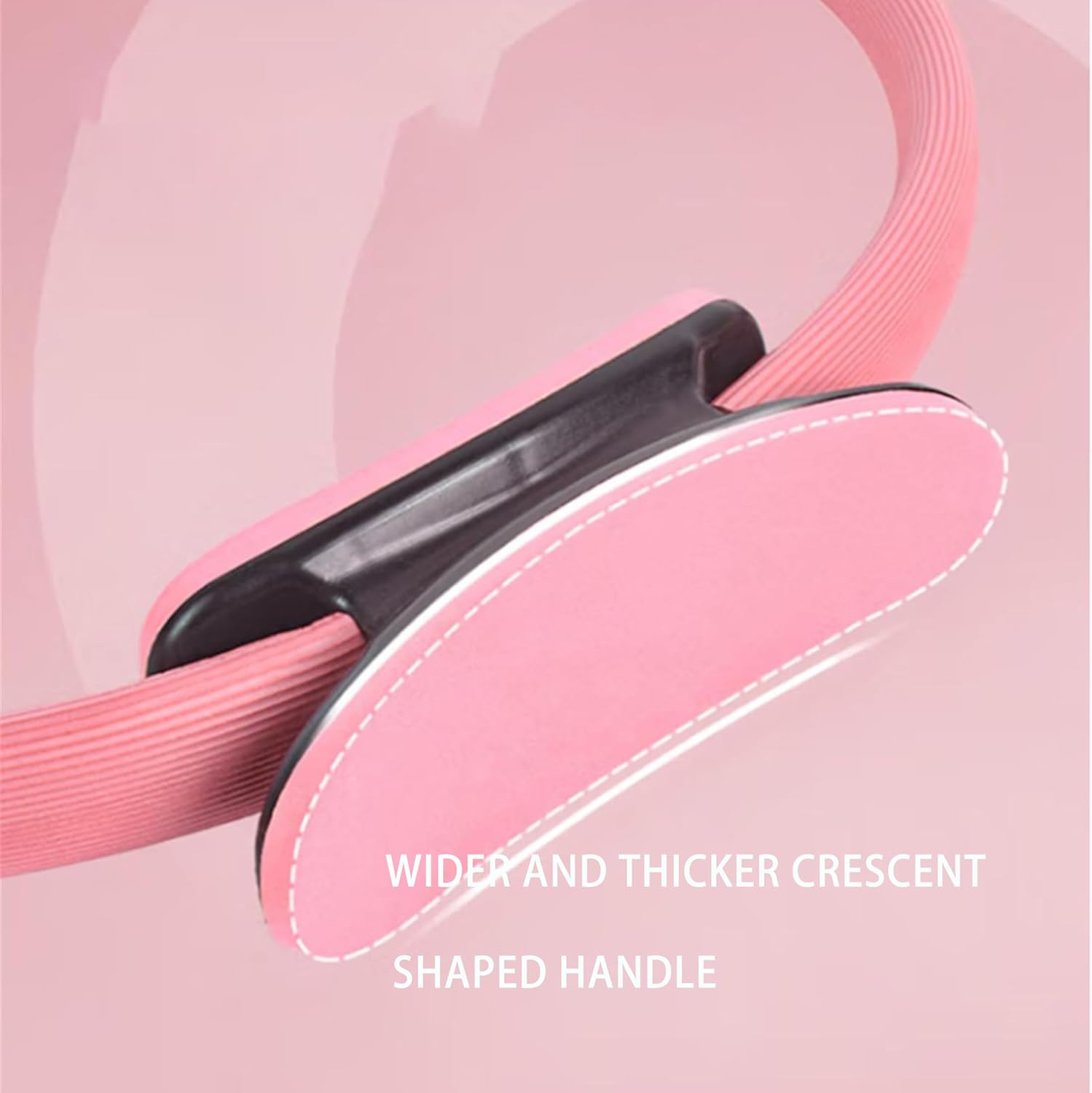 Pilates Ring Fitness Trainer Pink,14.96" Pilates Equipment with Dual Padded Handles Exercise Resistance Equipment, Magic Circle Pilates Ring, for Toning Arms, Legs image number 3