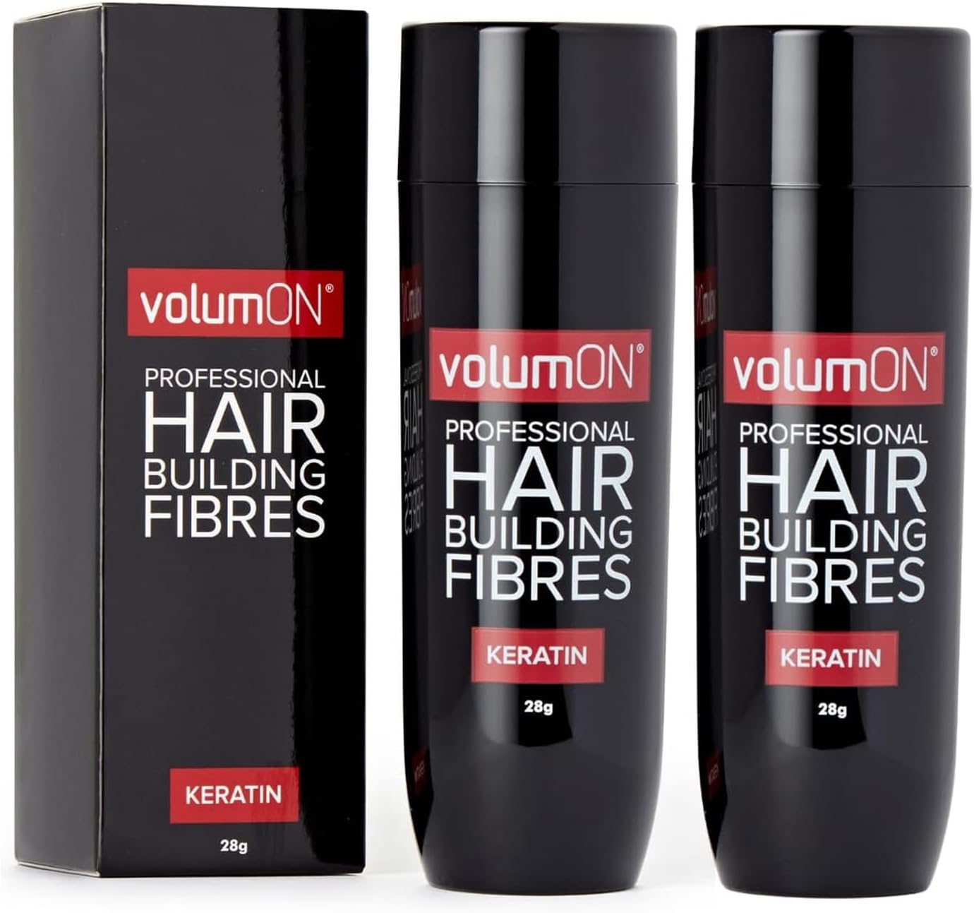 Hair Fibres X2 VOLUMON Keratin Hair Building Fibres for Thinning Hair - Instantly Conceals Thinning Areas for Fuller Thicker Hair - for Men & Women 28G X2 (Light Brown)