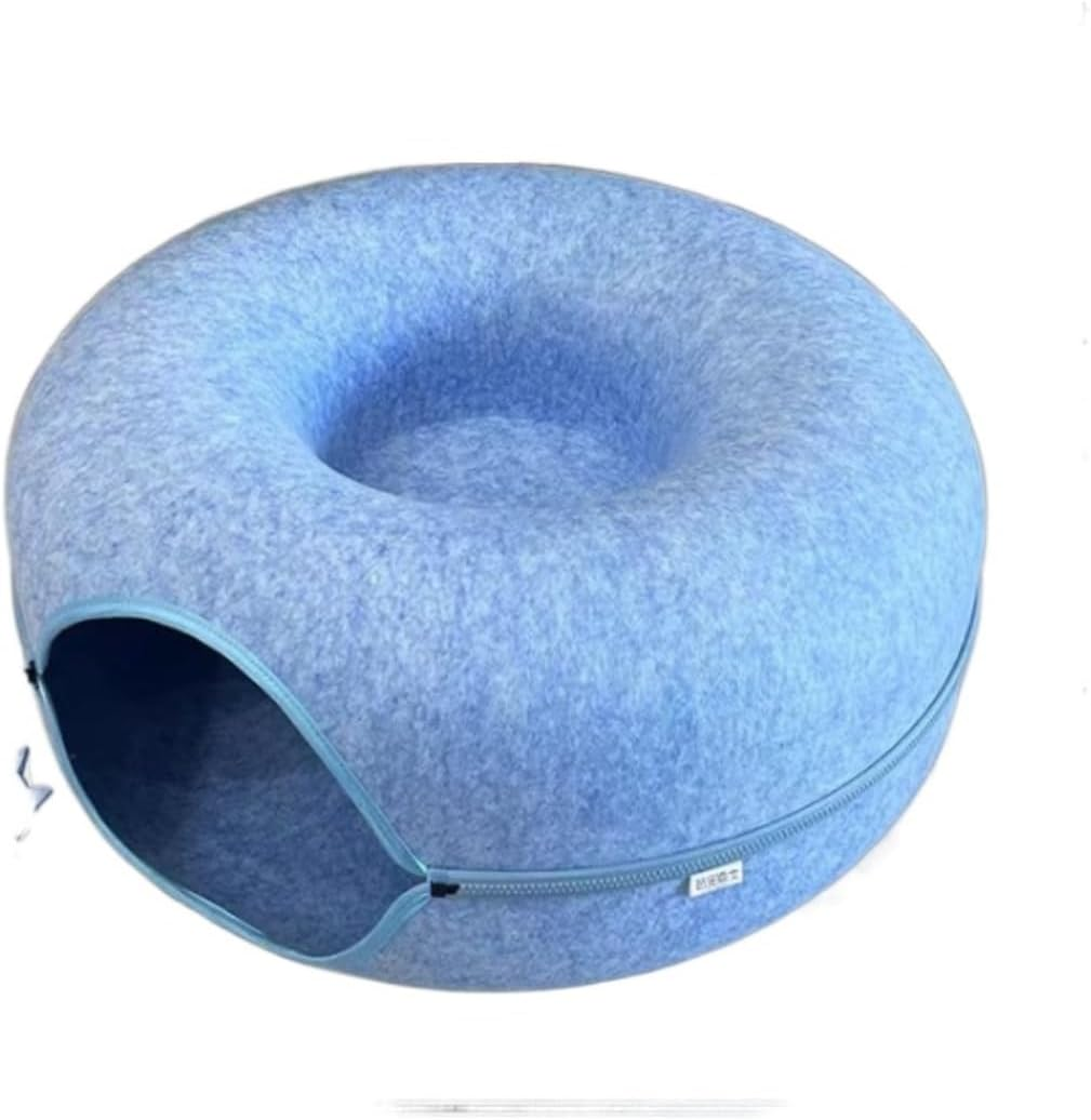 Dog Bed Cat House Pet House Pet Bed Cat Bed Cat Tunnel Nest round Felt Cat Tube Play Toy Cat Tunnels for Indoor Cats Cat Maze Toy Appealing Dog House Cat Bed Pet Nest ( Color : a , Size : 60*60*27Cm )