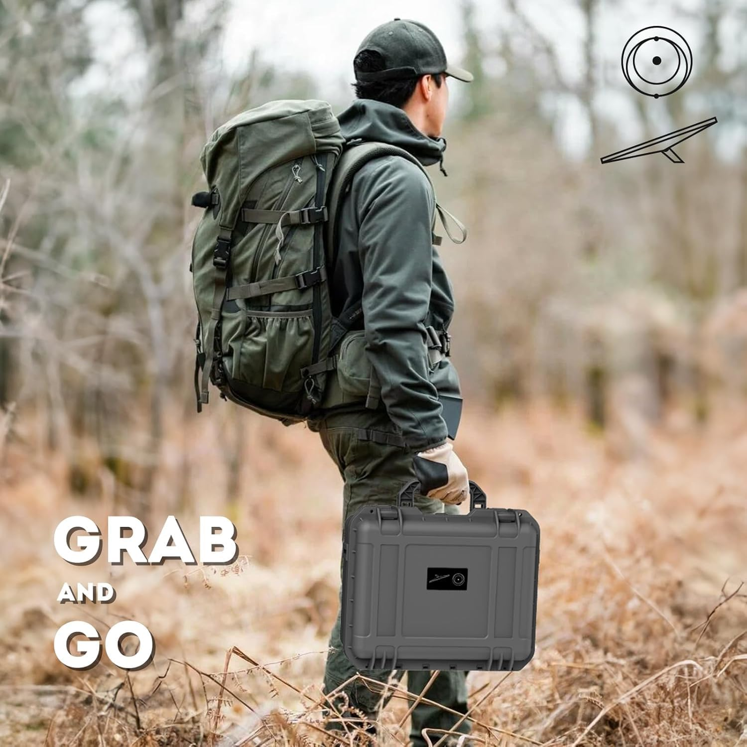 Starlink Mini Case - Starlink Mini Accessories Waterproof Portable Protective Hard Case for Travel Made of PP with Pre-Cut Foam for Starlink Mini Dishy (Gray)