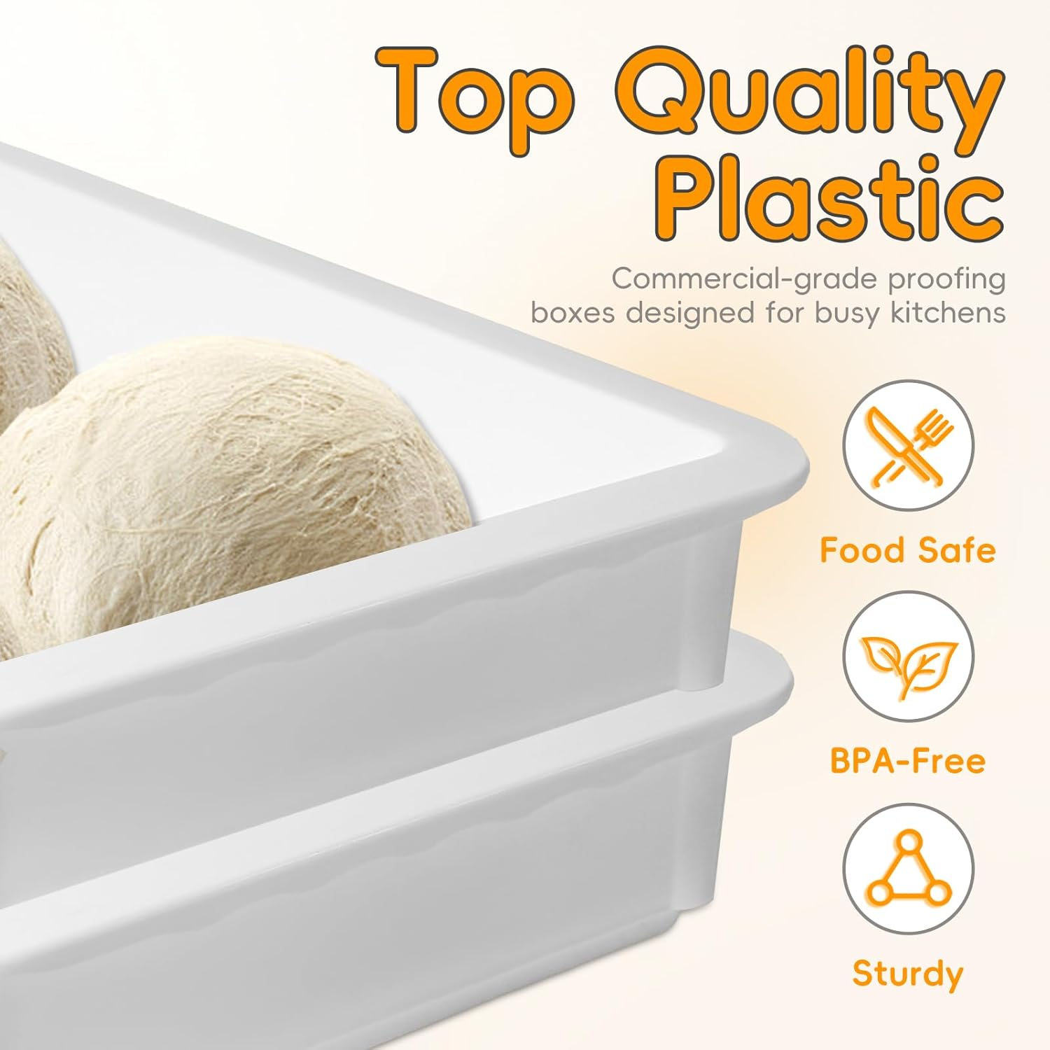 4-In-One Dough Proofing Box Set &ndash; Food-Grade Stackable Pizza Dough Proofing Containers with Lids for Home Baking Sourdough, Pastry (48 * 34 * 21Cm) image number 4