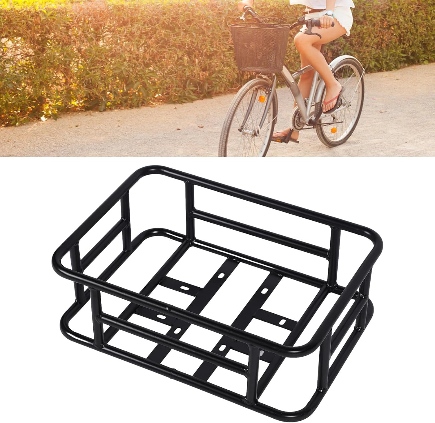 Rear Bike Basket, Large Capacity Rear Basket, Waterproof Back Storage Basket for Bike, Electric Bike, Rack Basket for All Cargo Needs, Easy Installation