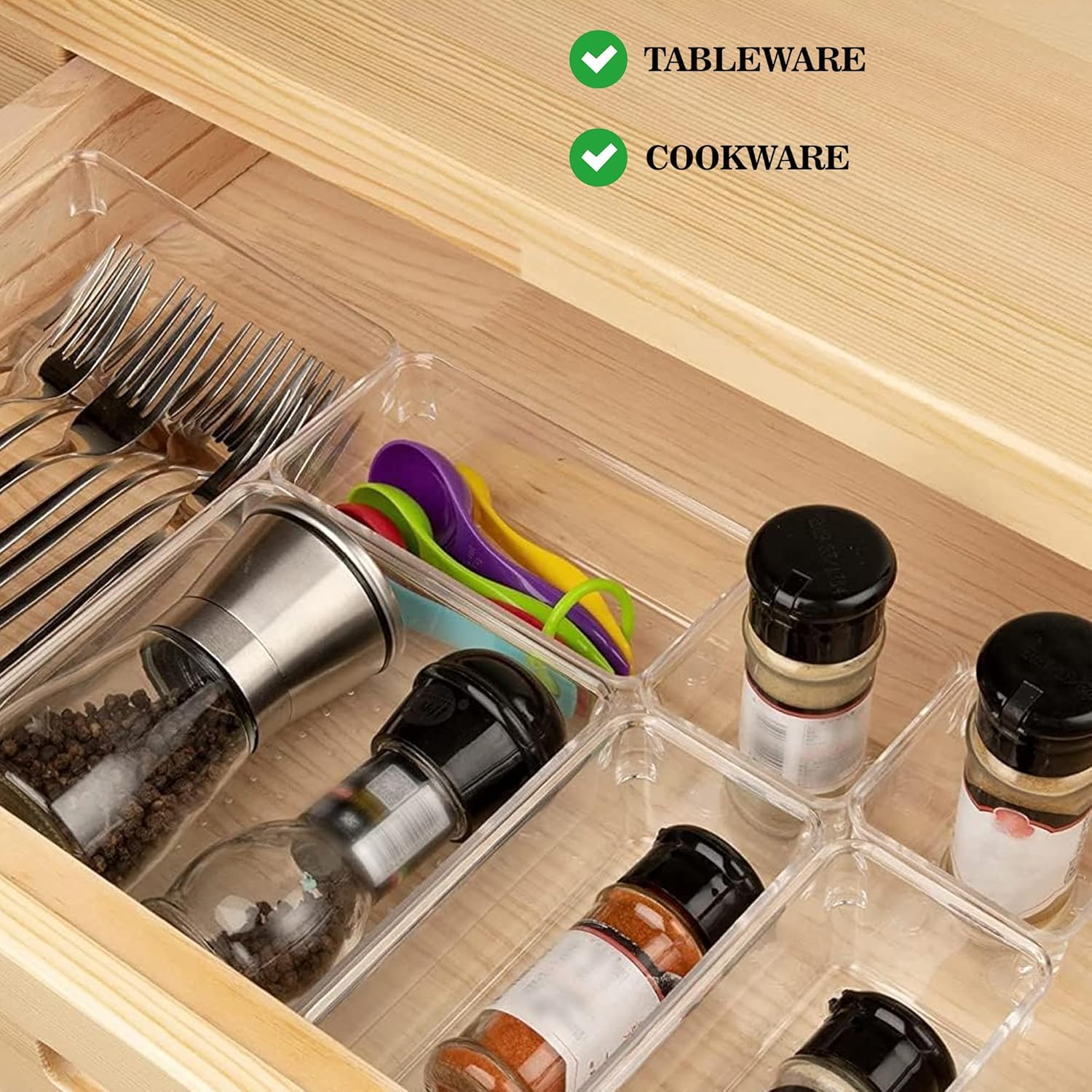 Sulfar 7Pcs Drawer Storage Organizer Set Makeup Organizer Box Multipurpose Storage Box Cosmetic Organizer Dressing Table Organiser Kitchen image number 4