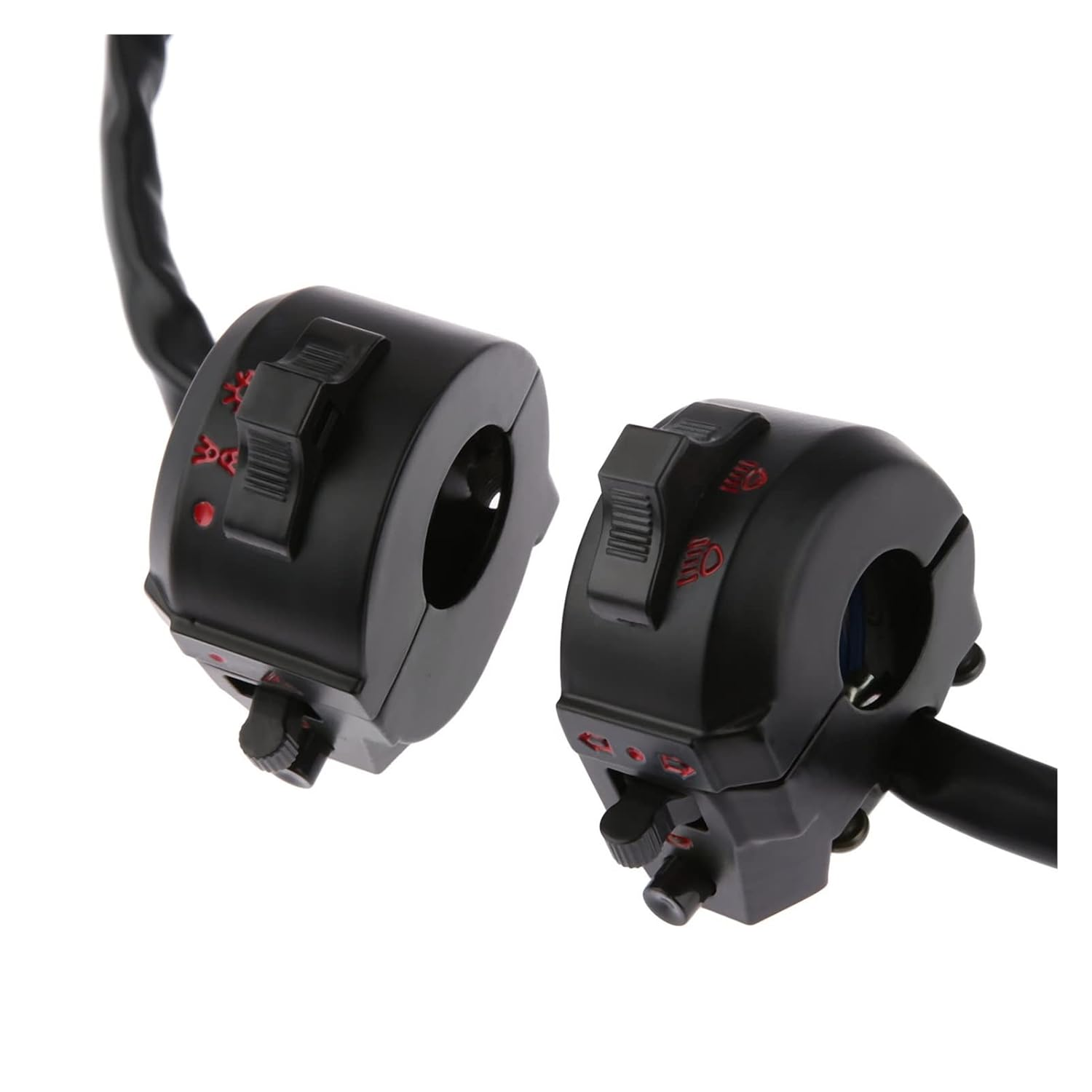 Downwind Motorcycle Motorbike ATV Handlebar Left Right Side Control Switch High Low Beam Light Turn Signal Horn Switch Parts 7/8 Quot 22Mm image number 1