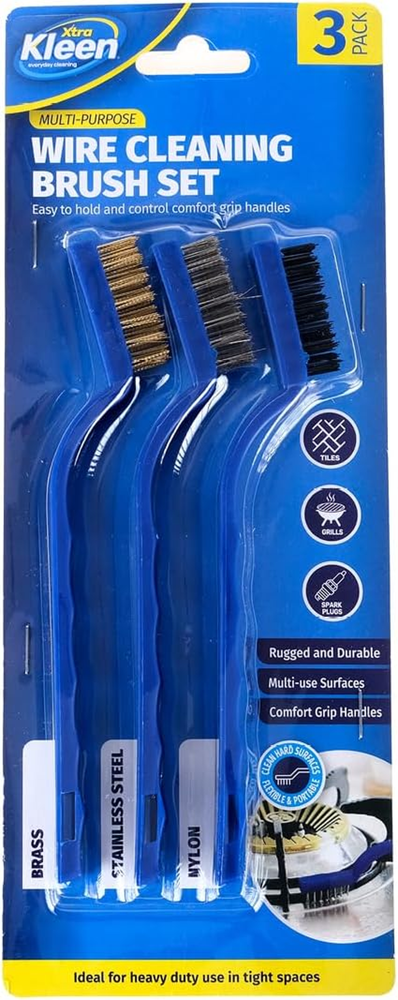 Cleaning Wire Brush Set, Blue (Pack of 3) image number 4