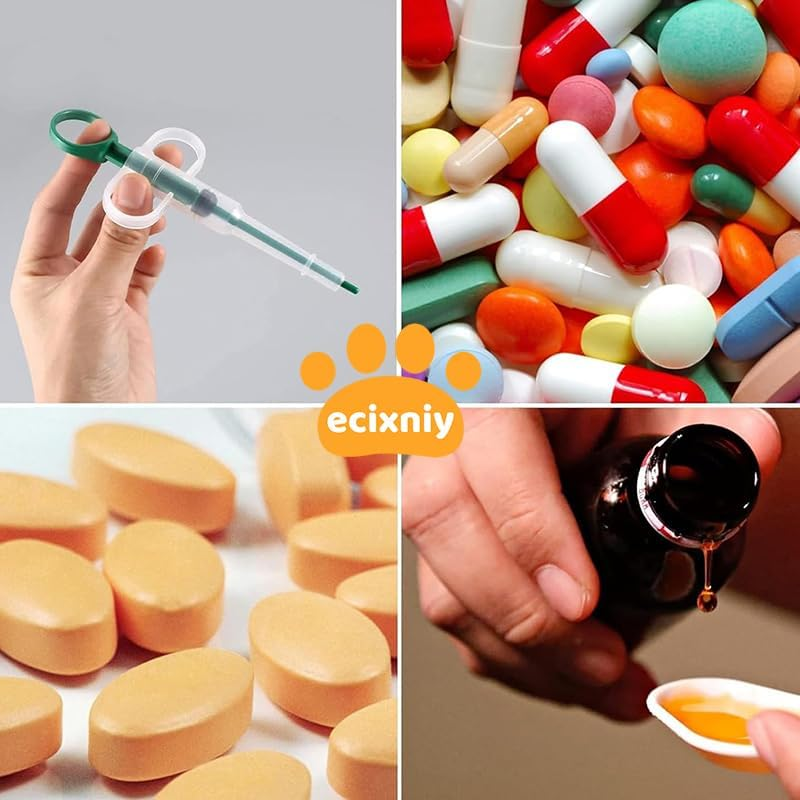 Ecixniy - Syringe-Style Cat Pill Shooter & Popper, Dual-Head Pet Medicine Feeder for Cats, Dogs, and Small Animals - Easy Pill Pockets for Cats & Liquid Medicine Dispenser (Green) image number 4