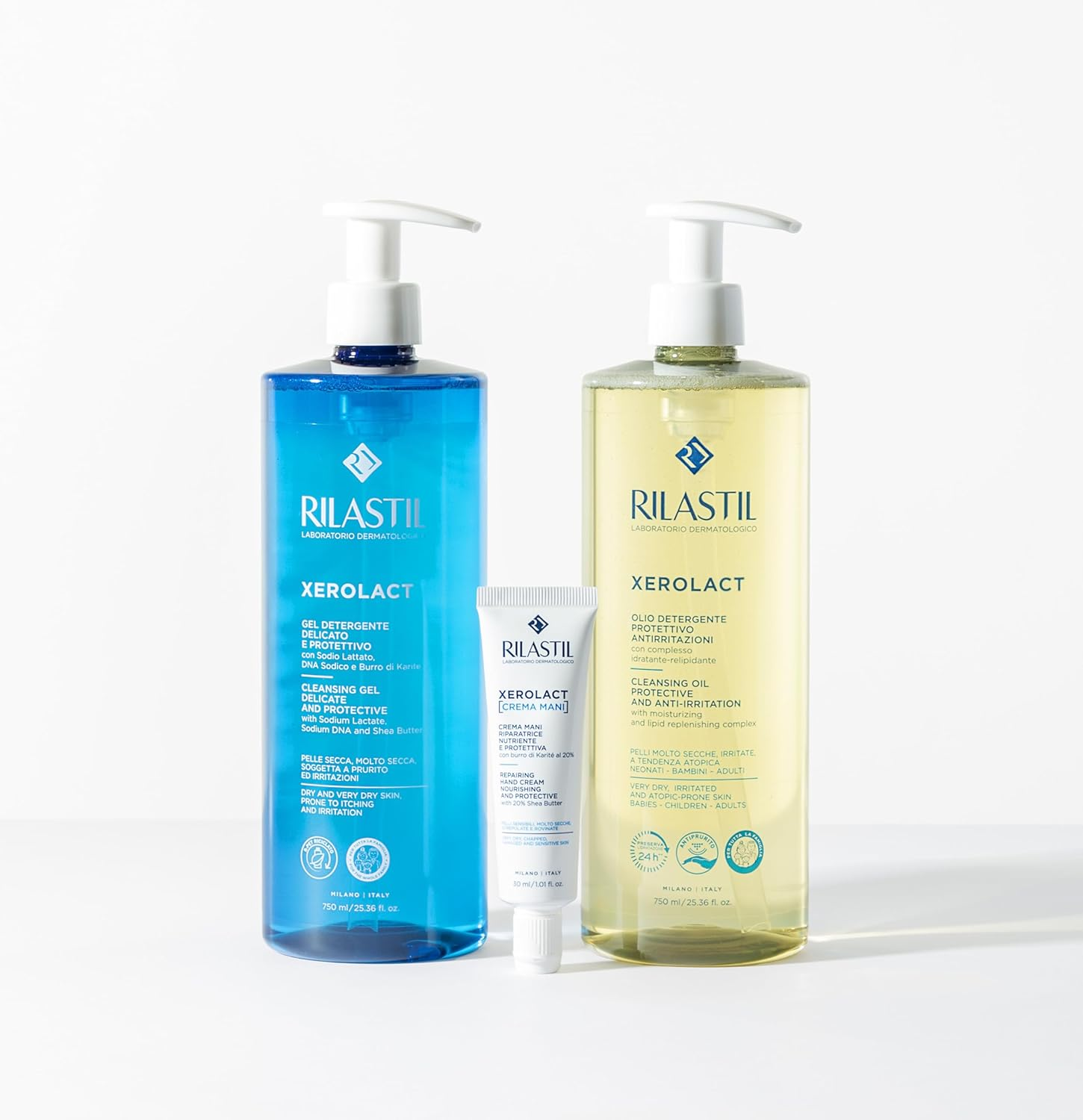 Rilastil Xerolact Gel Limpiador Reparador Para Piel Seca Con Tendencia Al Rascado E Irritaci&oacute;n, 750 Mililitros