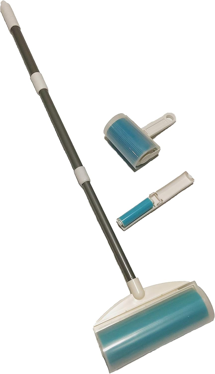 UKEENOR Sticky Resuable Tapeless Lint Roller Cat Dog Hair Remover with Long Handle Washable Tool Pet Shedding Brush Cleans Your Suit/Sofa 3 Diffrent Size One Set