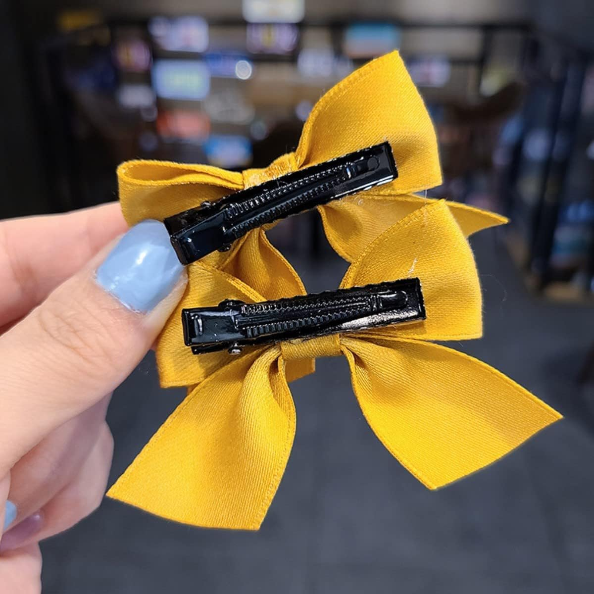 OEIOTEI Bow Hair Clips 2 Pieces Hair Clip Hair Bows Girls Alligator Hair Clips Hair Accessories Small Non-Slip Fashionable Ponytail Hair Clips School Clothes (3) image number 4