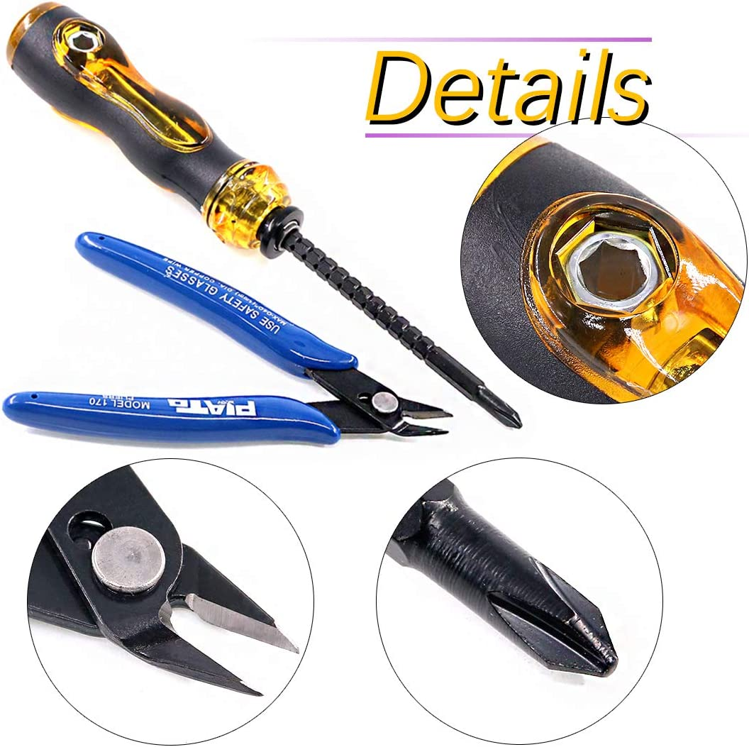 Swpeet 14Pcs Professional Coaxial Cable Tool Kit, Ratcheting Wire Terminal Coaxial Cable Tool Kit with 1Pcs Cable Stripper and 10Pcs 50 Ohm BNC Crimp Male/Straight Connectors for Coax Connectors image number 5