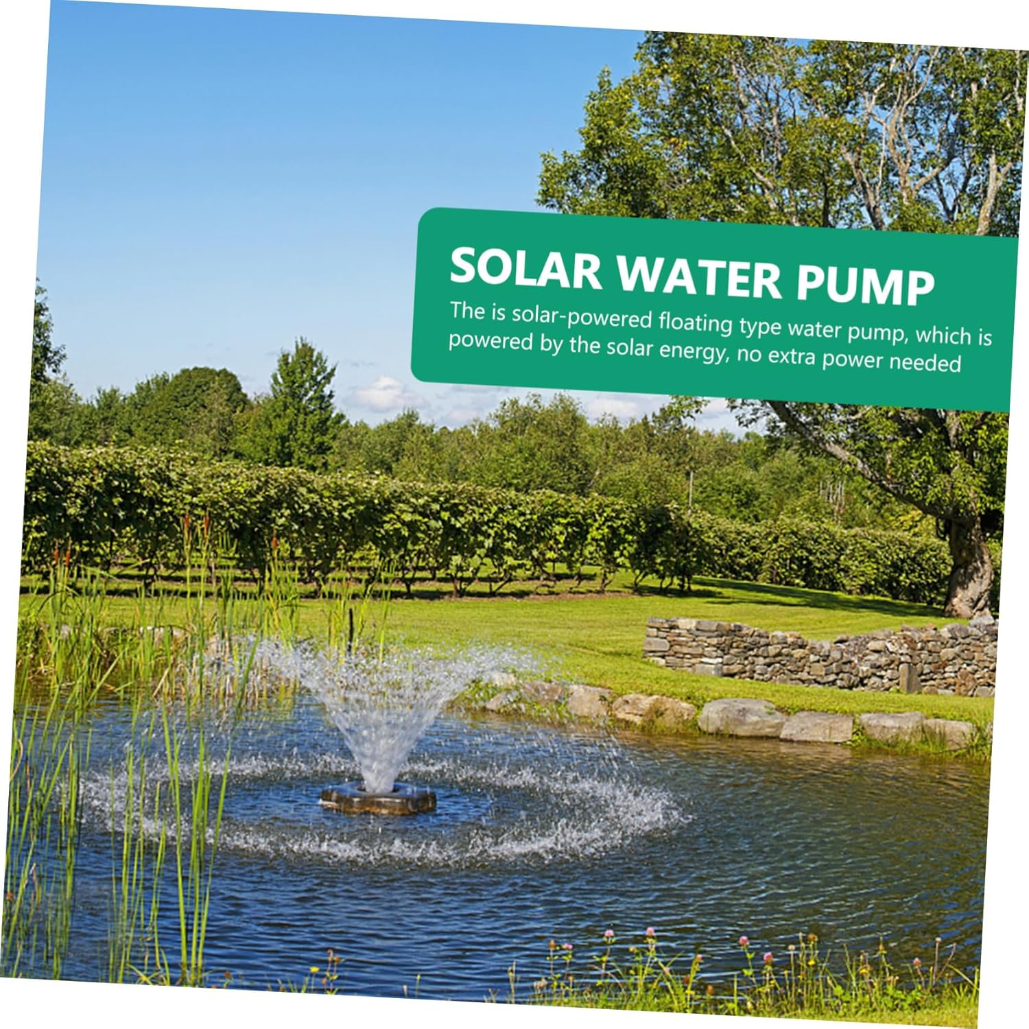 SUPVOX 1Pc Solar Powered Fountain Pump Square Floating Water Pump for Pool Pond image number 3