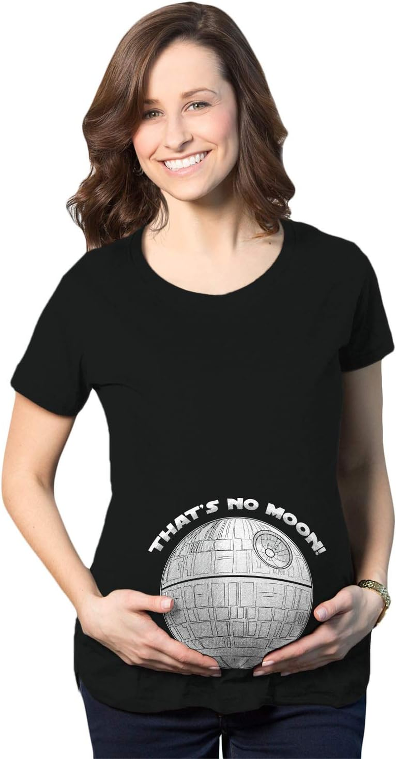 Crazy Dog T-Shirts Maternity Thats No Moon Cute T Shirt Funny Pregnancy Announcement Baby Bump Tee