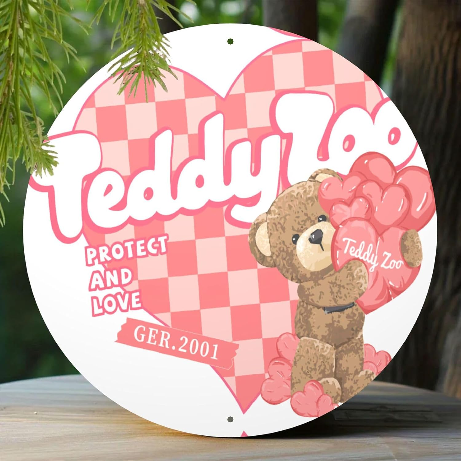 Round Love Decorative Painting Tin Sign Home Outdoor Bar Art Deco Aluminum Painting Metal Poster Fade Resistant Durable 20CM Diameter image number 5