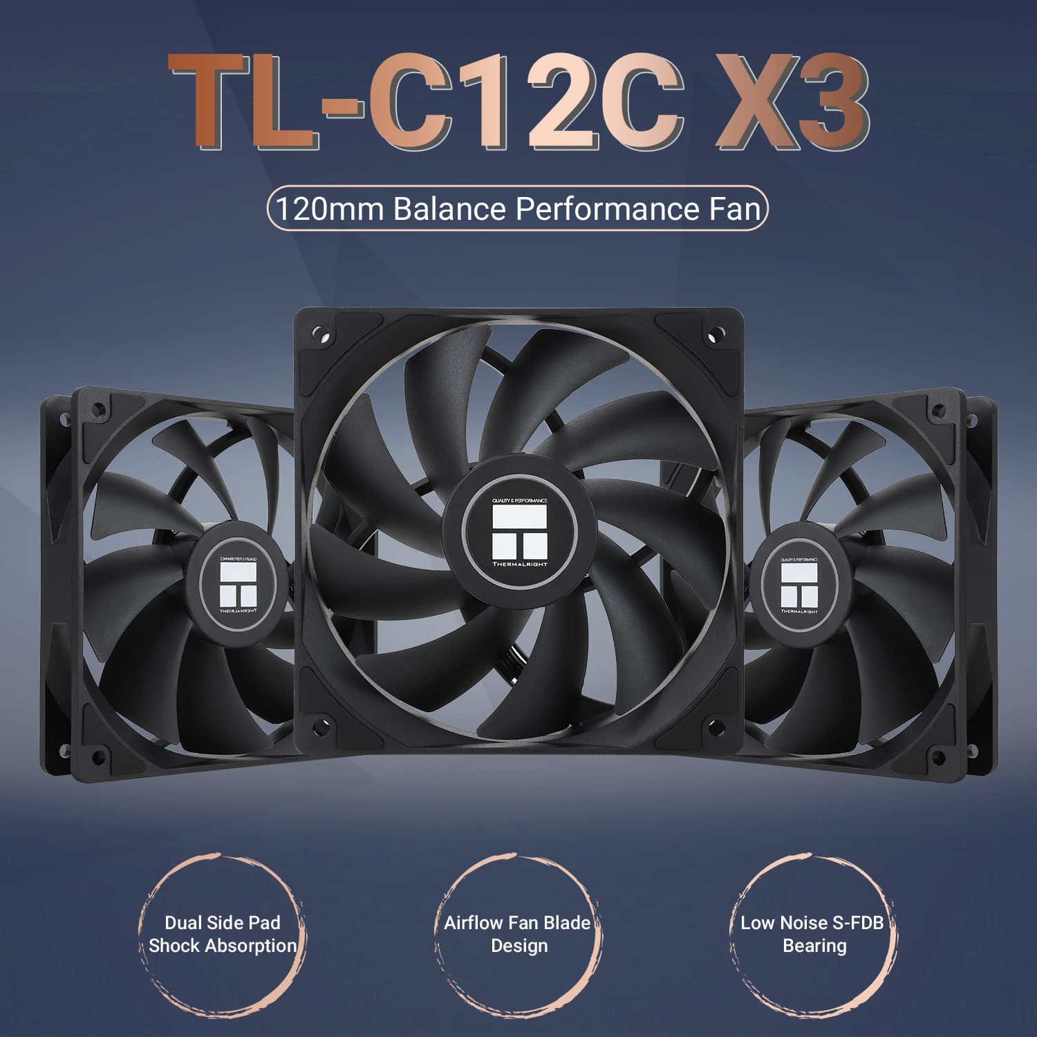 Thermalright TL-C12C X3 CPU Fan 120Mm Case Cooler Fan, 4Pin PWM Silent Computer Fan with S-FDB Bearing Included, up to 1550RPM Cooling Fan（3 Quantities） - Tl-C12C X3 image number 6