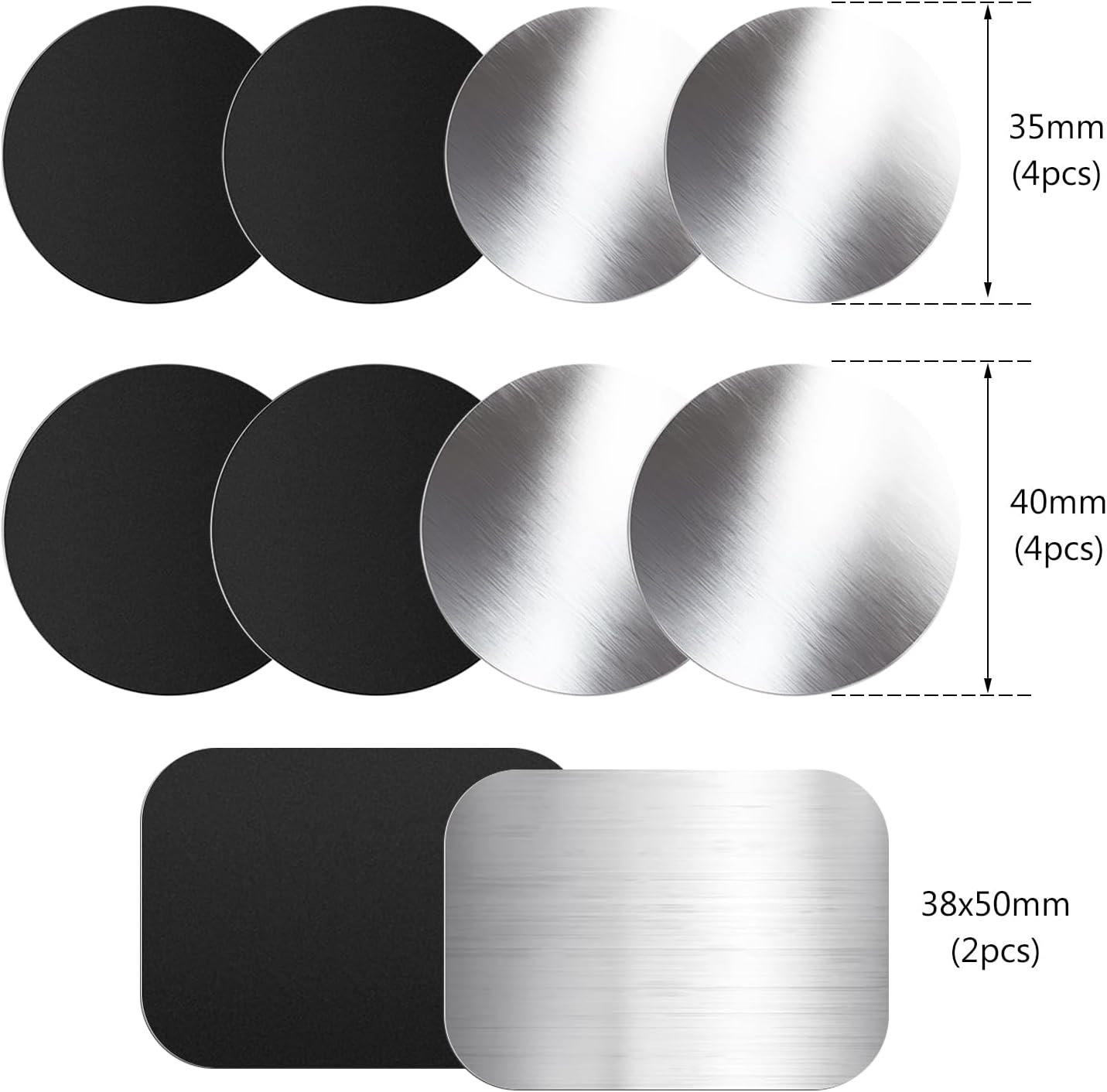 RUPEWA 10PCS Metal Plate for Smartphone, 5 Black 5 White Metal Plate with Strong Adhesive Sticker for Magnetic Car Phone Mount Holder image number 6