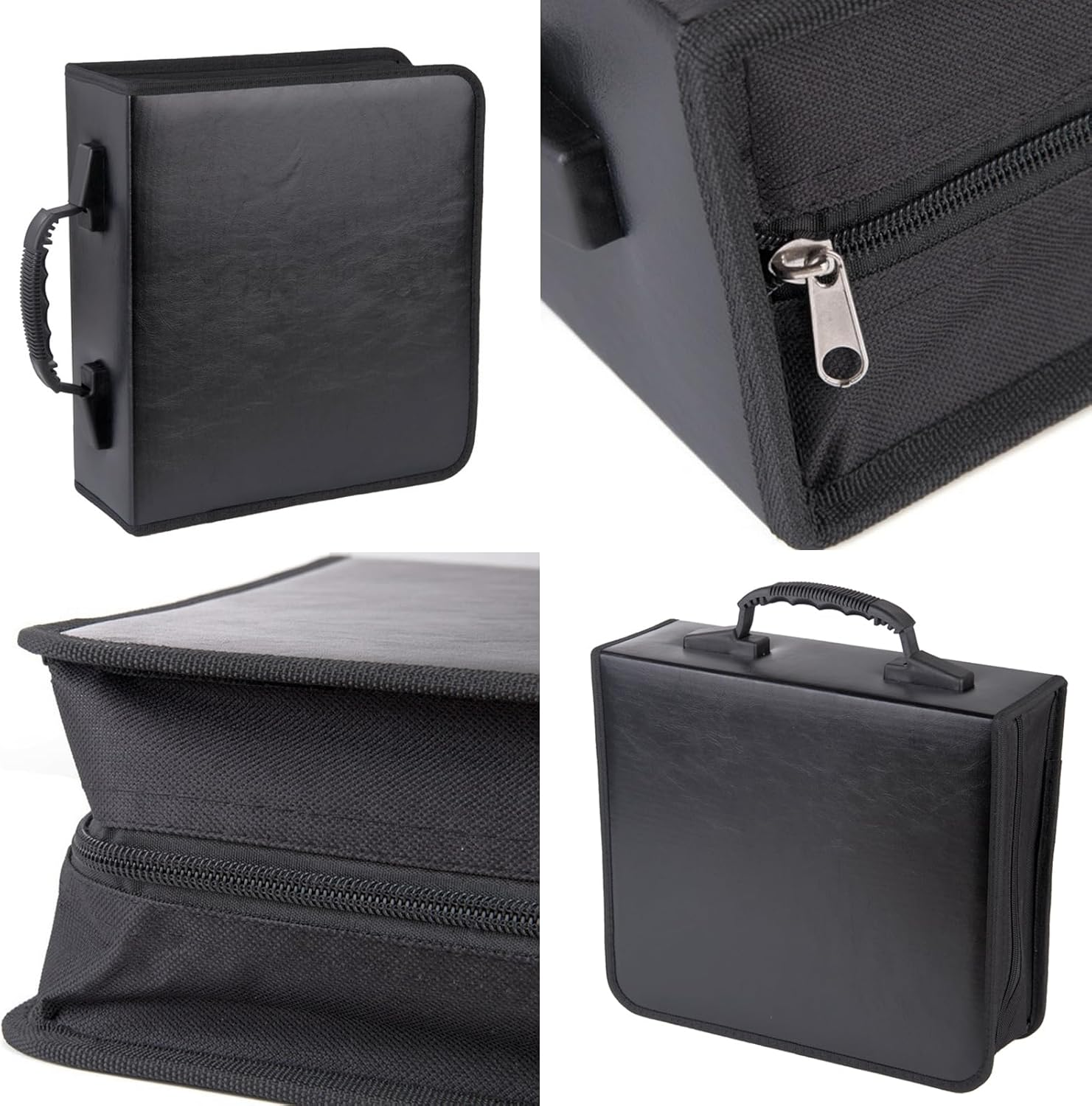 12.4 &times; 11 &times; 4.5Inch CD Case DVD Case Storage Holder 400 Capacity, Media Binder, CD Wallet, Disc Booklet(Black) image number 3
