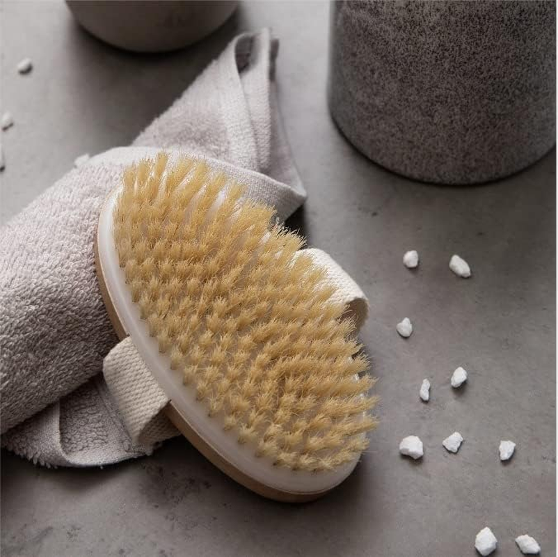 Dry Brushing Body Brush - Best for Exfoliating Dry Skin, Lymphatic Drainage and Cellulite Treatment - Organic Spa Exfoliator and Massage Scrub Brush with Natural Boar Bristles (Oval) image number 5