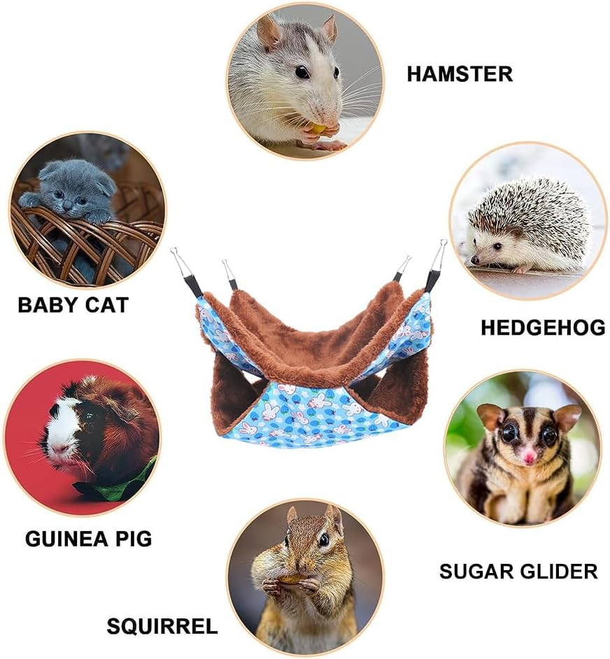 Rat Rodent Hammock, Guinea Pig Hammock, Double Layer Hanging Bed for Hamster, Hammock for Small Animals, Hamster Hammock, Double Layer Pet Hammock, 35 X 35 Cm image number 6