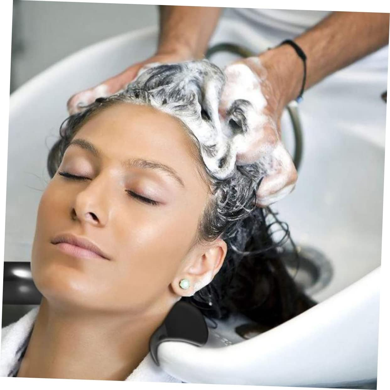 DEARMAMY 3Pcs Silicone Hair Wash Pillow for Salon Soft Cushion Neck Rest for Barber Shop Hair Washing