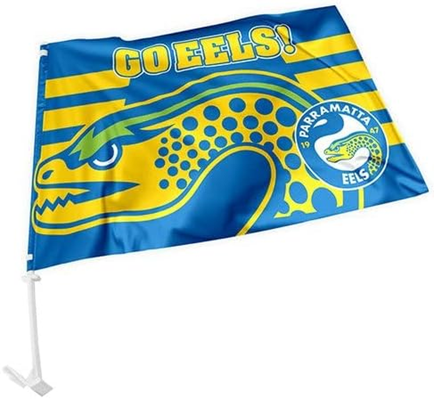 Parramatta Eels NRL Clip on Window CAR Flag Includes Pole