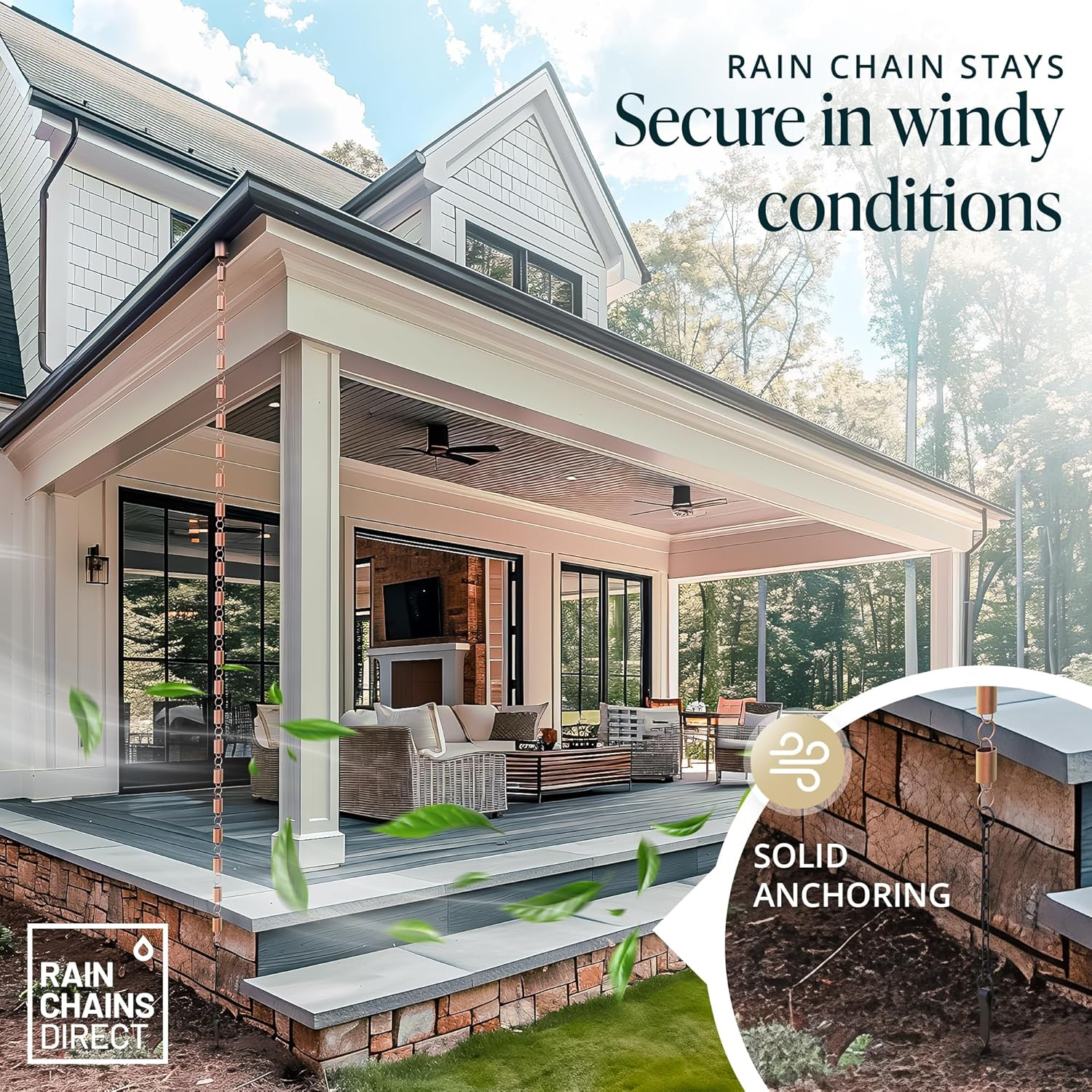 Rain Chains Direct - Rain Chain Ground Anchor/Stake - Aluminum - Black Powder Coated - for Rain Chains image number 2