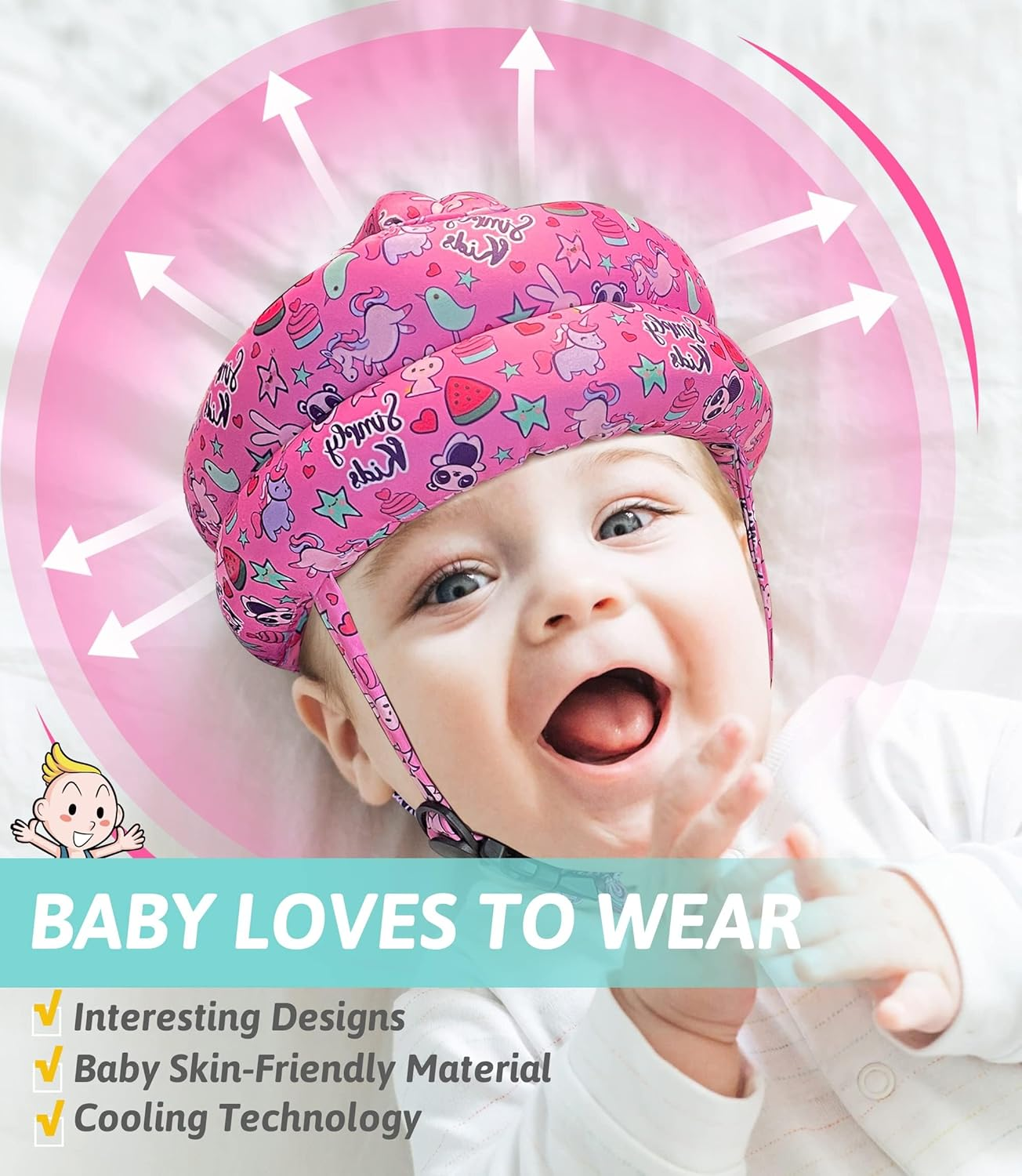 Baby Helmet for Crawling Walking I Baby Head Protector No Bumps and Soft Cushion Infant Baby Safety Headguard I Toddler Helmets 1-2 Years Old, 6-12 Months - Fox image number 5