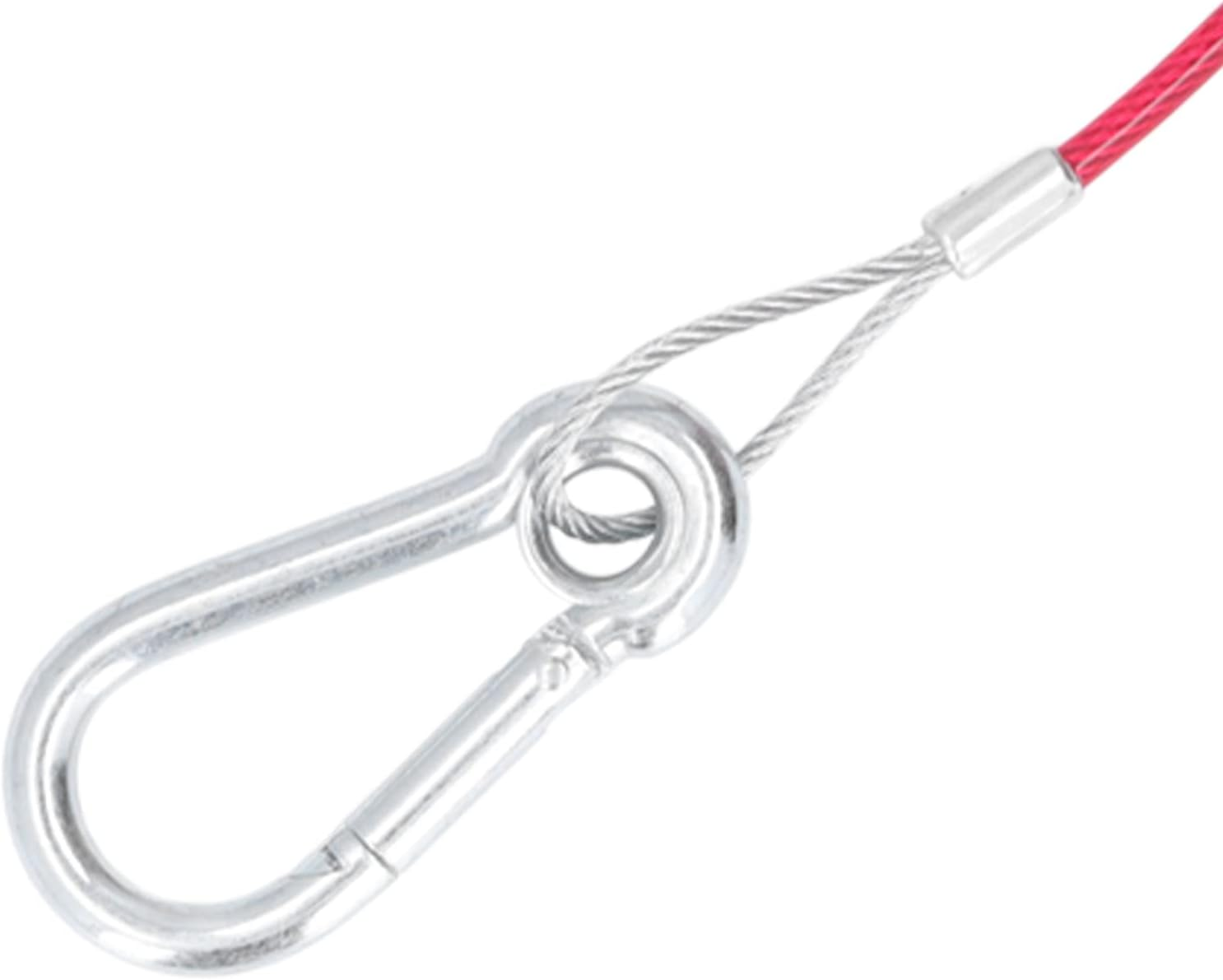 3.3Ft Safety Breakaway Cable anti Drop Stainless Steel Trailer Breakaway Rope with Carabiner and Ring Universal ABS/PVC Coated Emergency Brake Cable for Cars & Trailers (Red, 1M/3.3Ft) image number 1